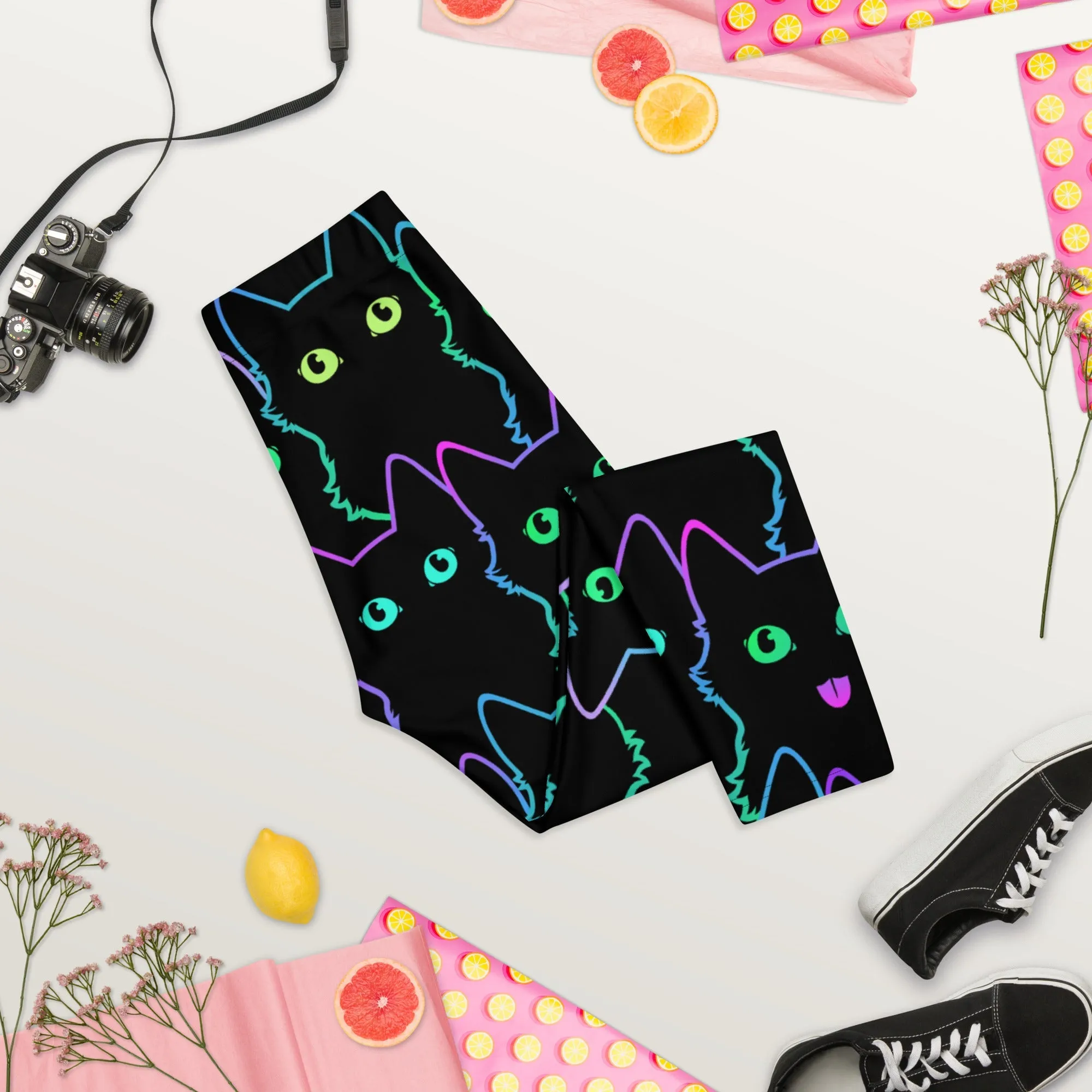 Mystic Halloween Cats Capris