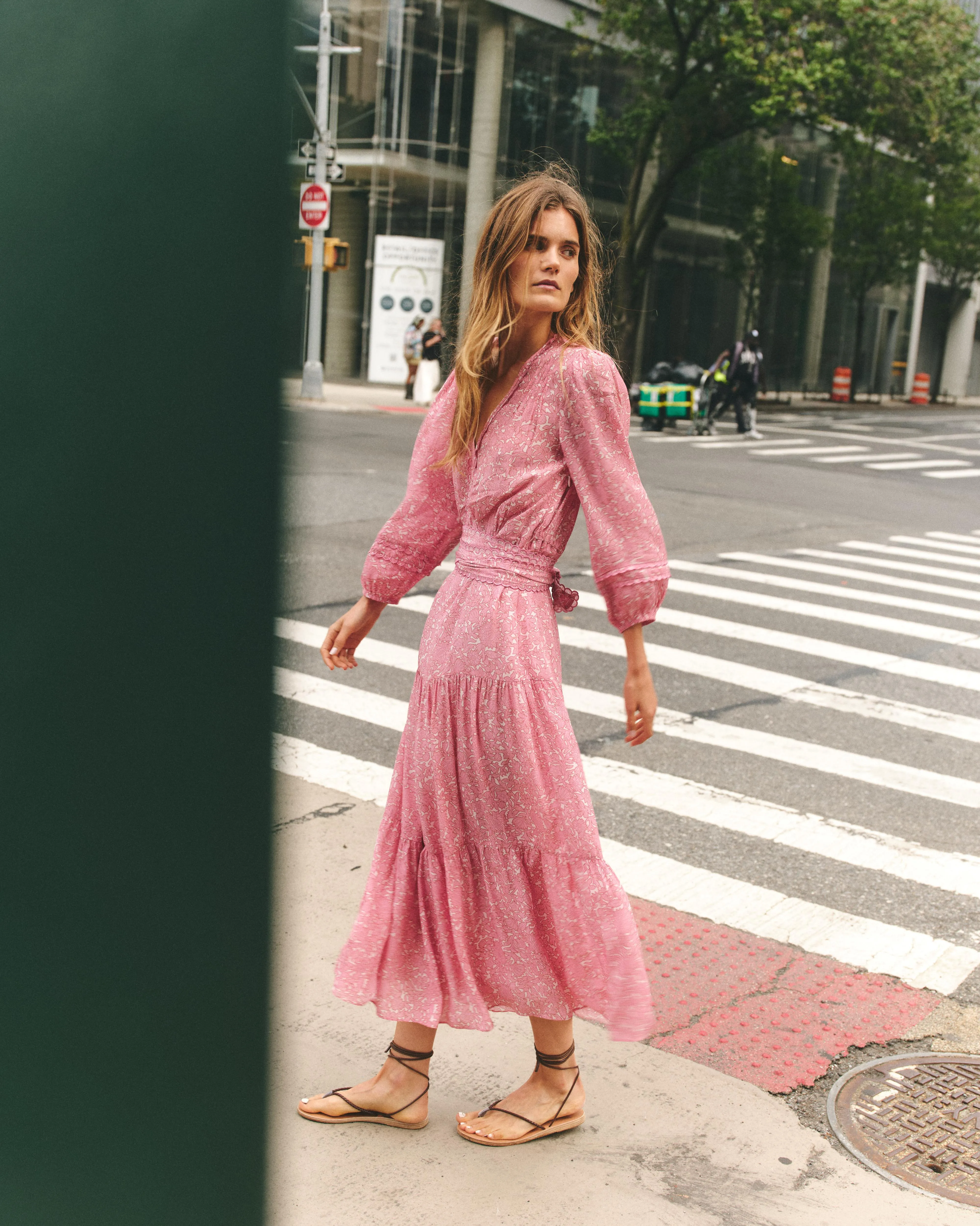Noor Dress-Boboli Garden Print In Peony Pink
