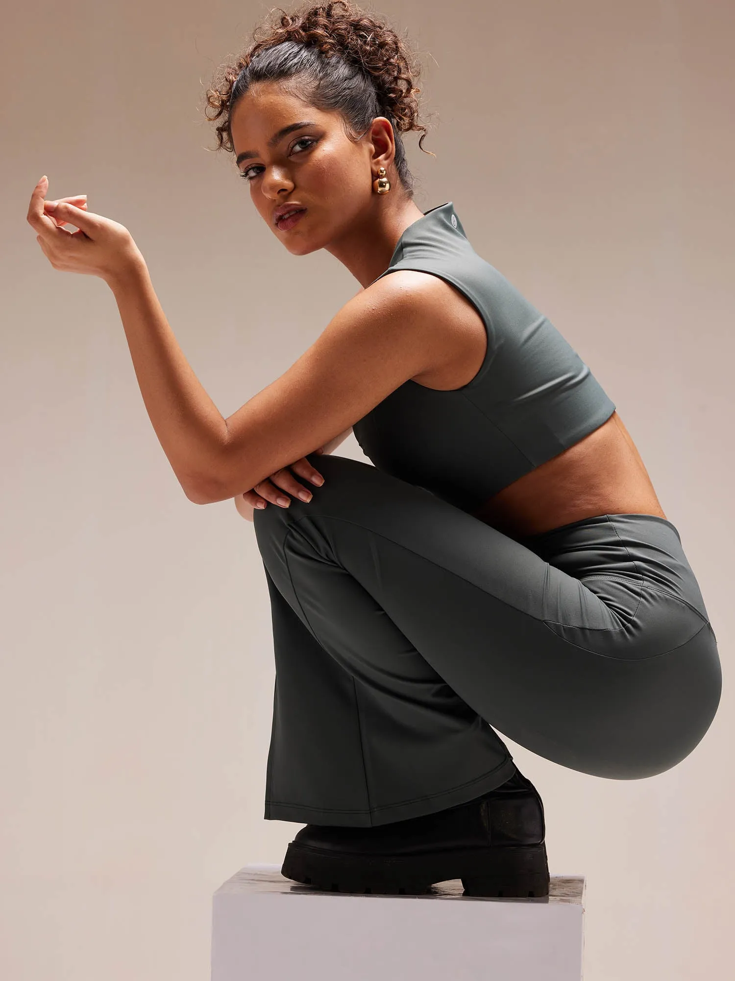 Olive Radiant Sweetheart Neck top