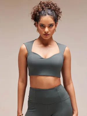 Olive Radiant Sweetheart Neck top