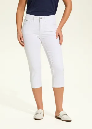 Olivia Slim Capri Denim, White