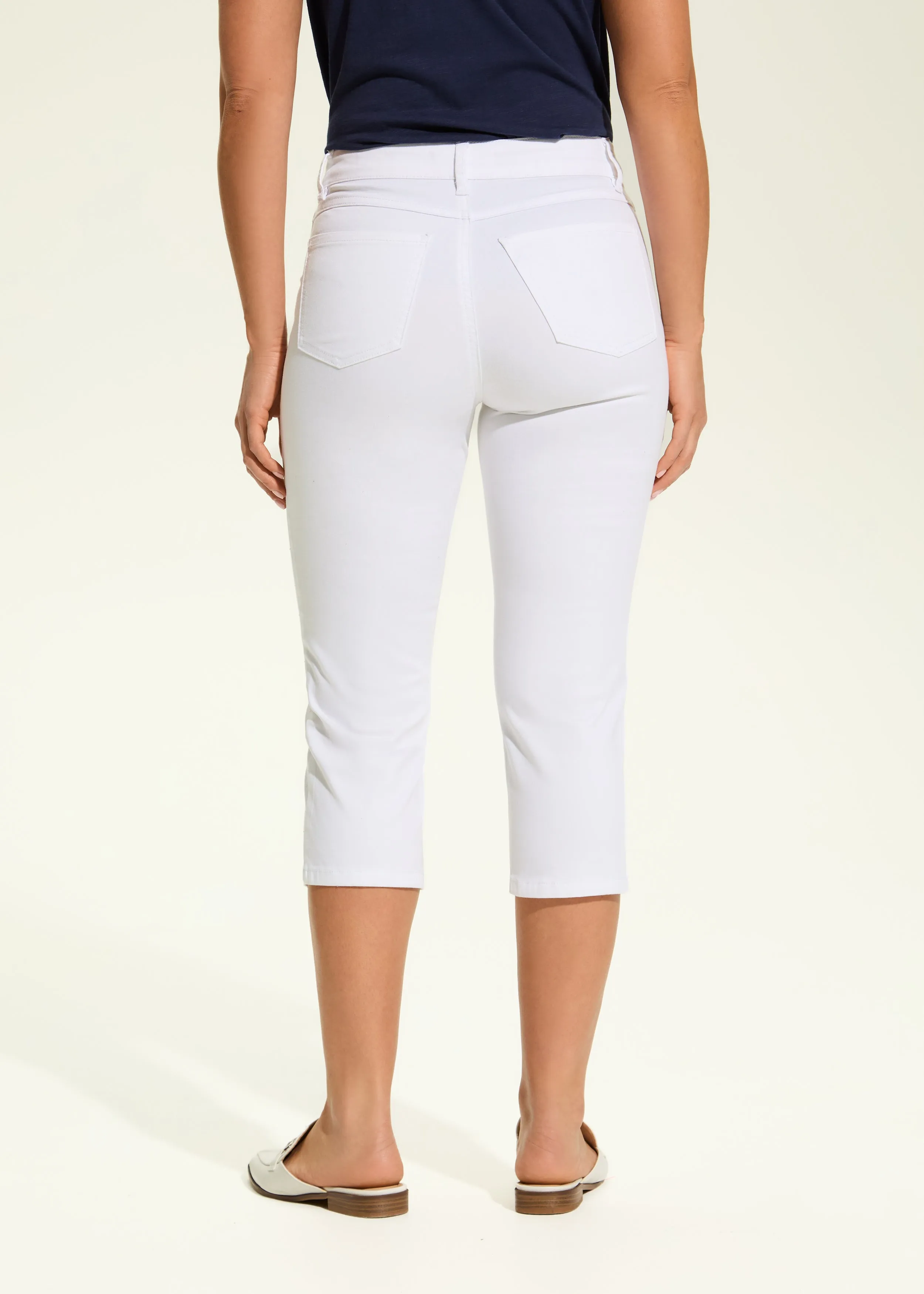 Olivia Slim Capri Denim, White
