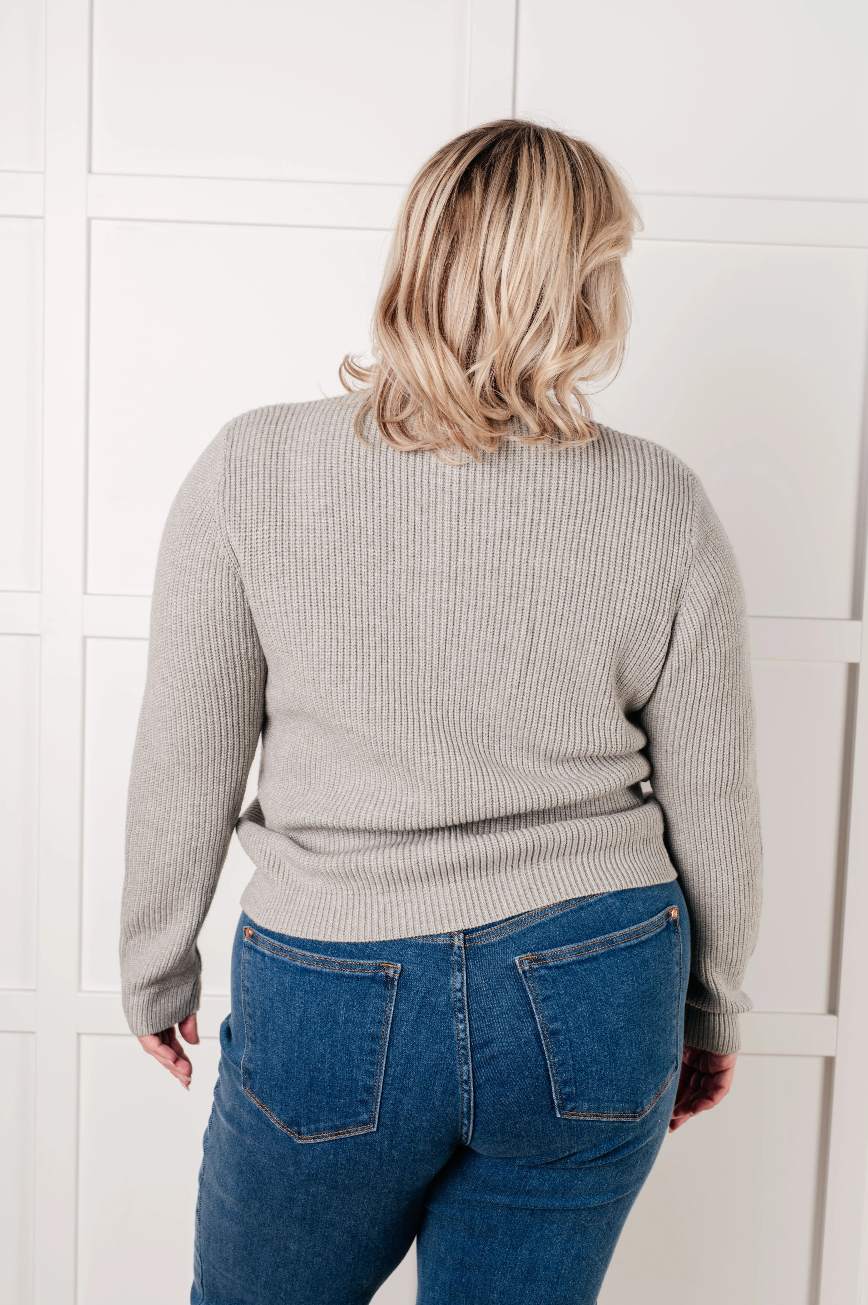 One Eleven North Bow Front Gray Cardigan