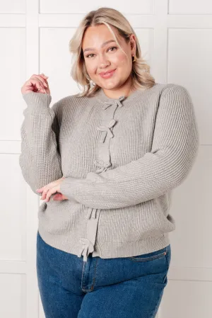 One Eleven North Bow Front Gray Cardigan
