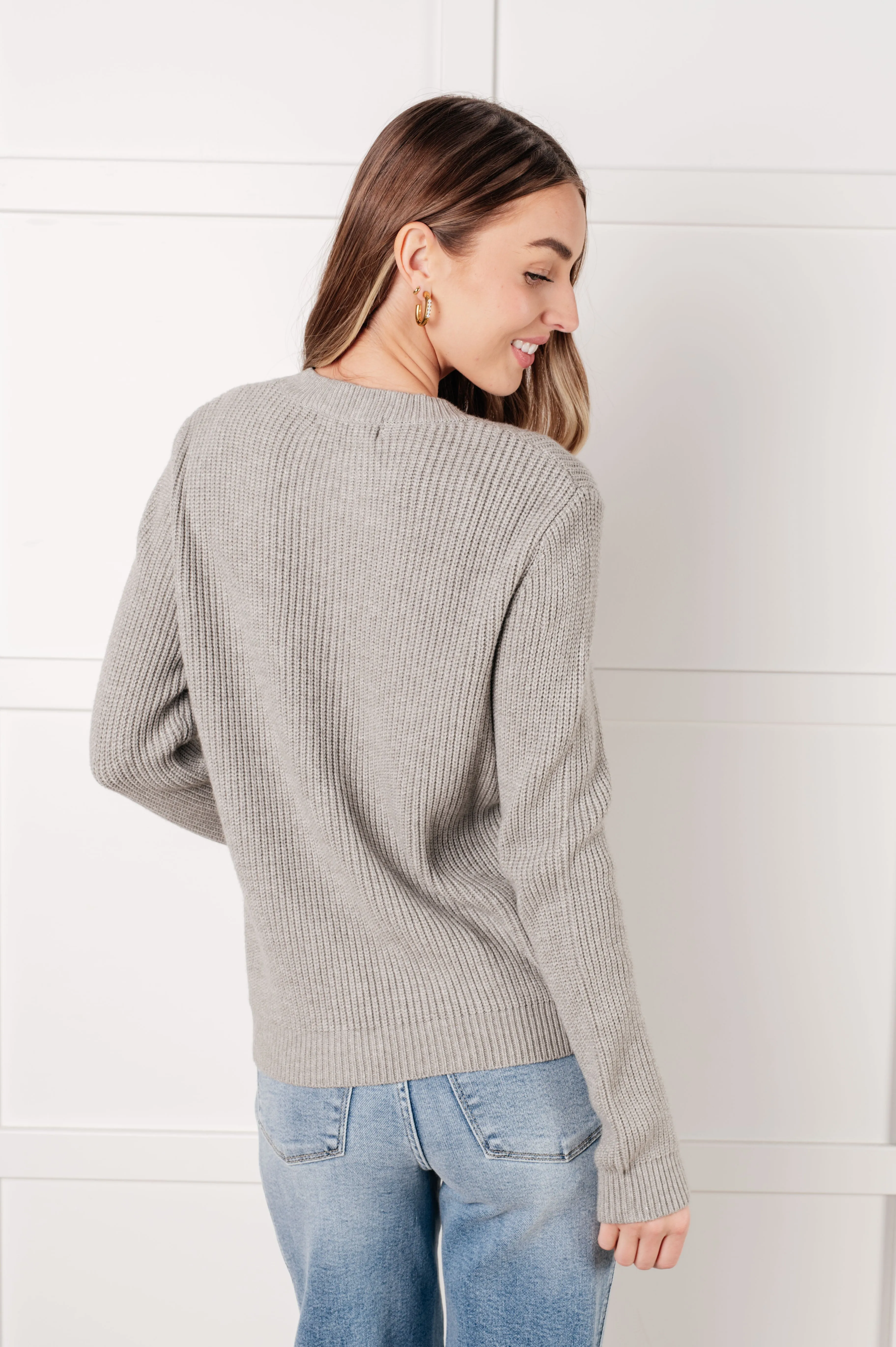 One Eleven North Bow Front Gray Cardigan