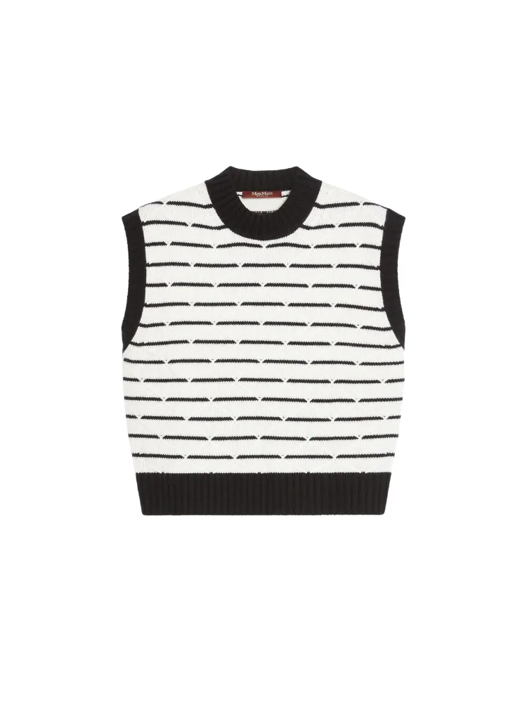 Panetto Knitted Vest  WHITE/BLACK