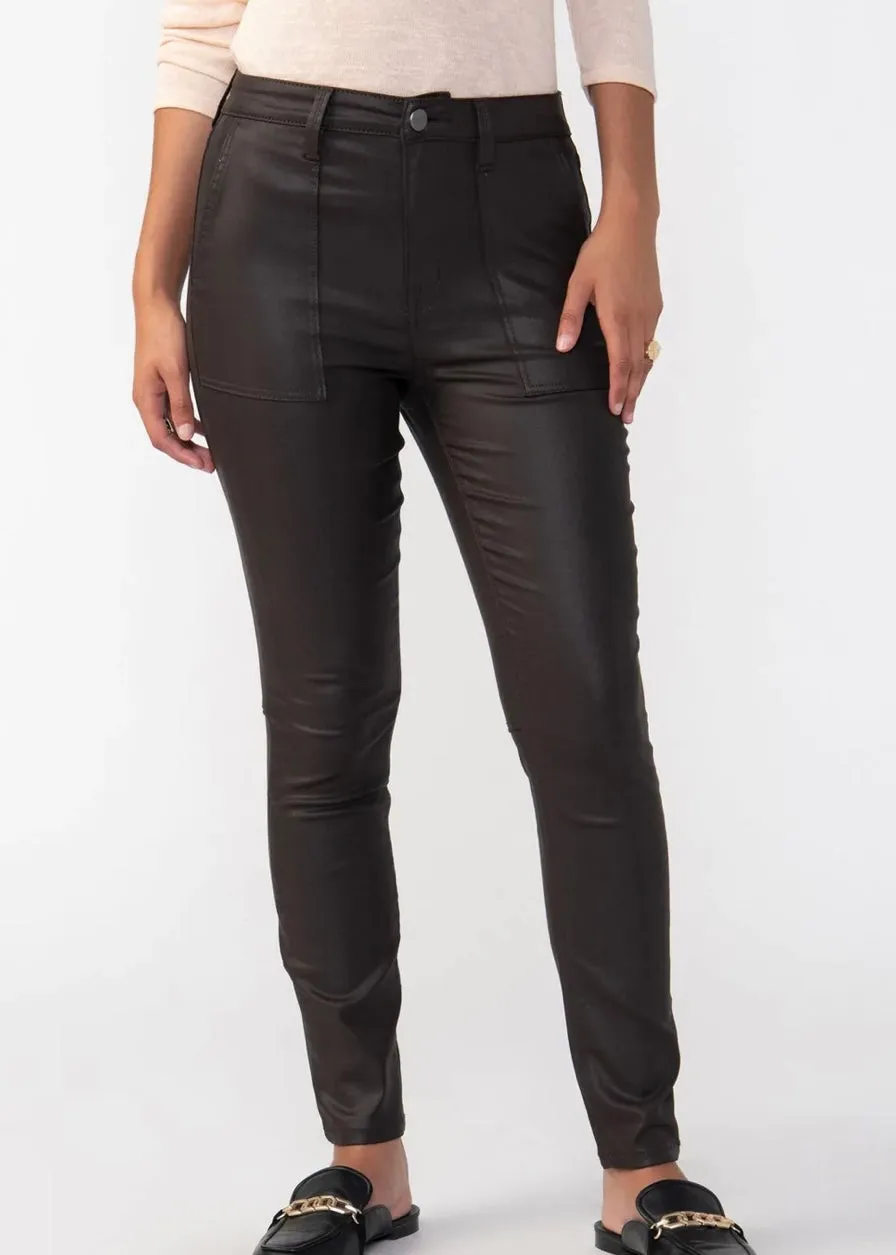 patch pocket coated skinny jean