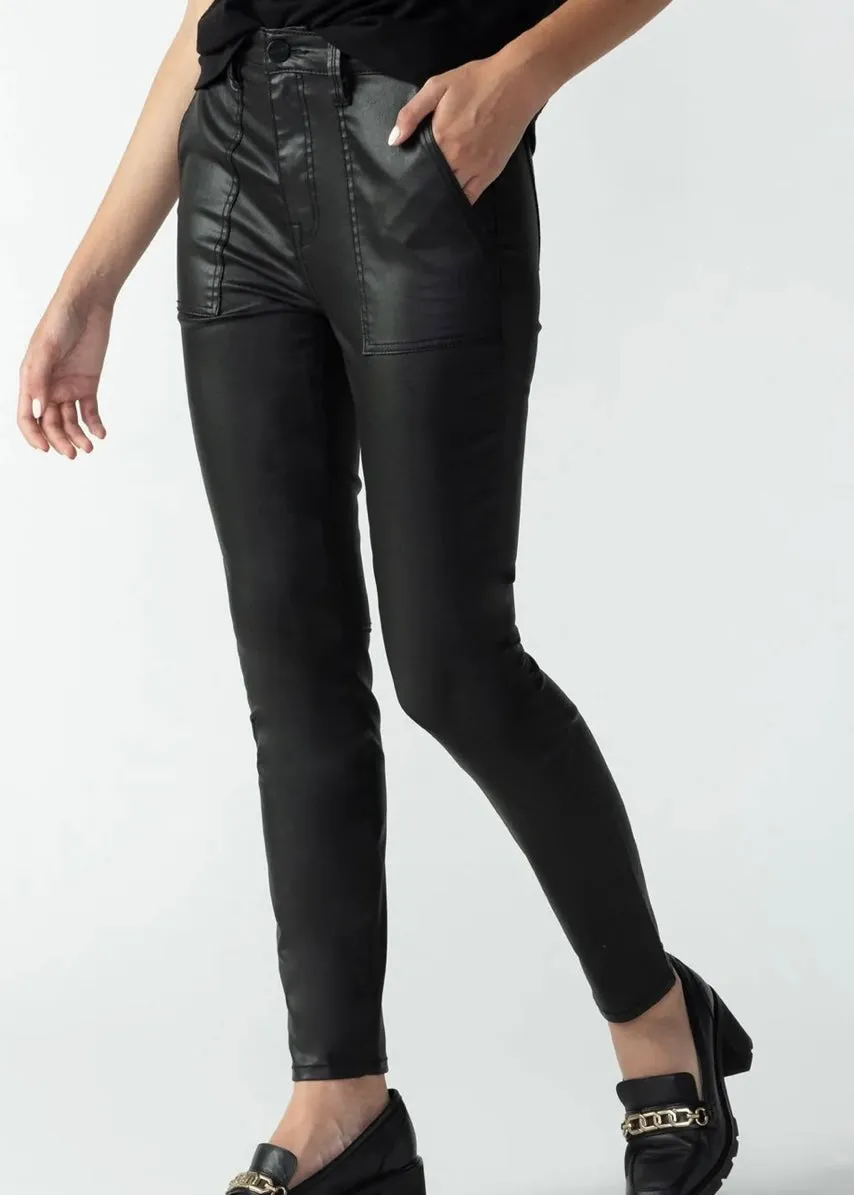 patch pocket coated skinny jean