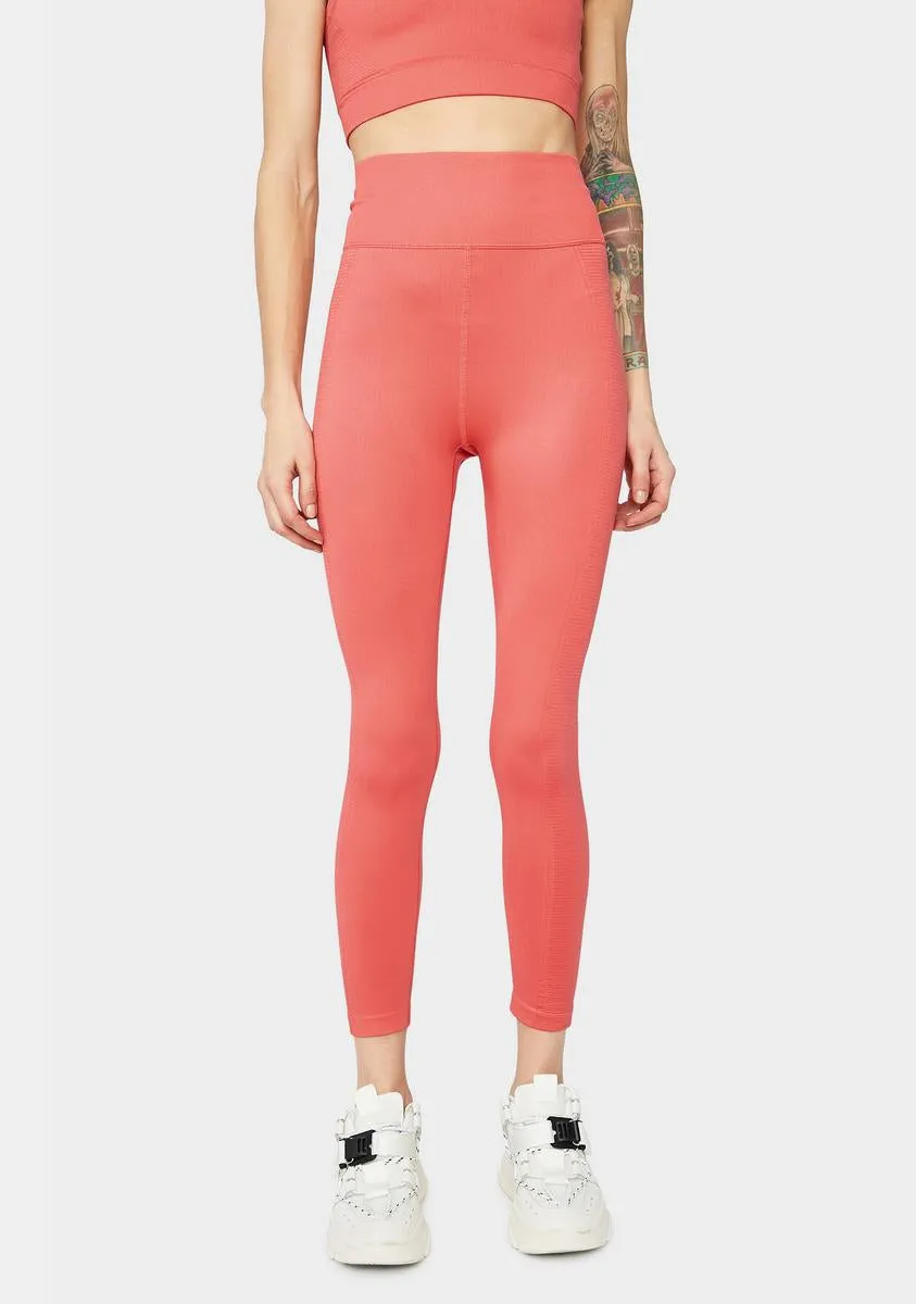 Peach Eyes On The Prize High Waist Leggings