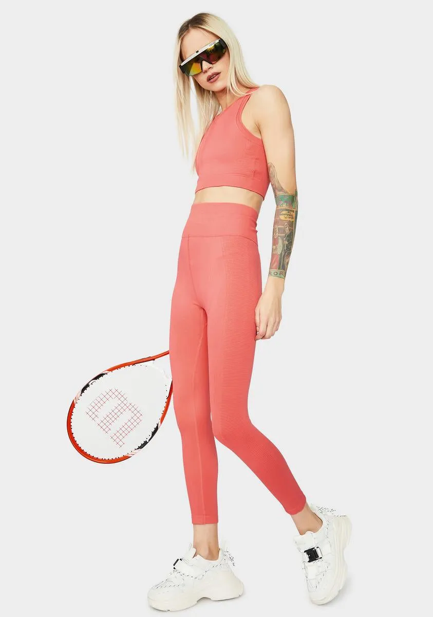 Peach Eyes On The Prize High Waist Leggings