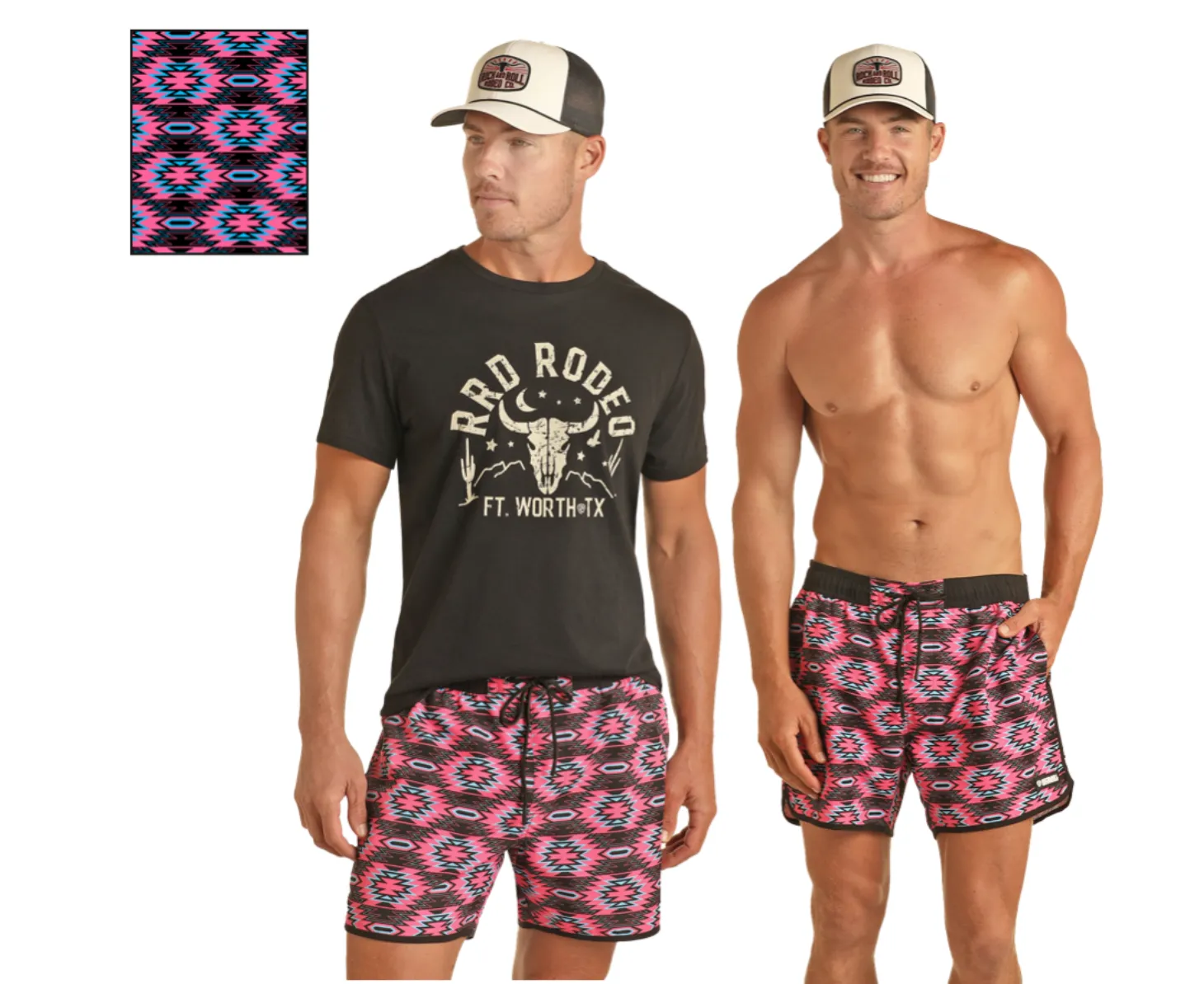 Pink Aztec Swim Shorts