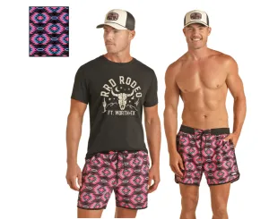 Pink Aztec Swim Shorts