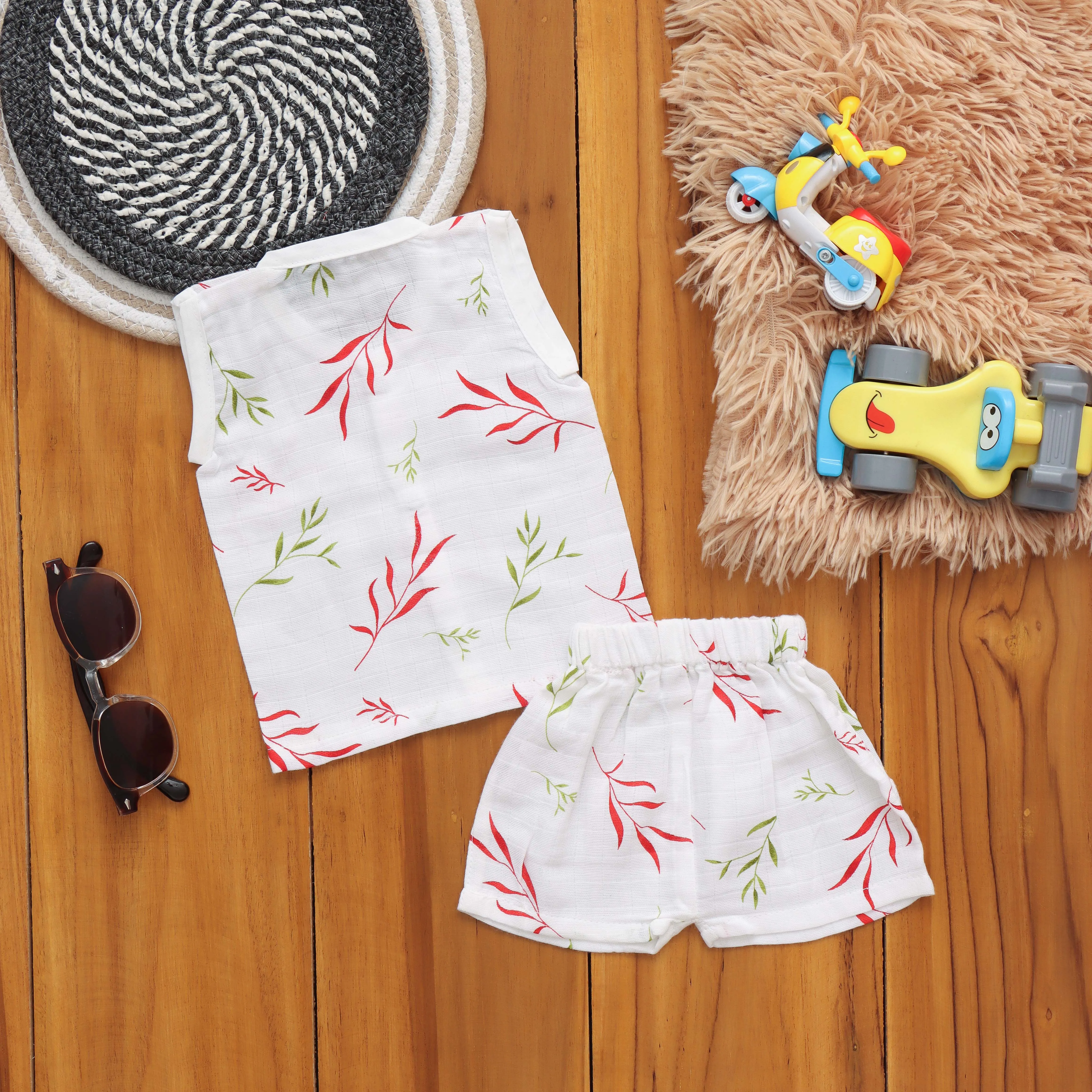 Playful Prints Muslin Jabla and Shorts Set – Perfect for Little Ones