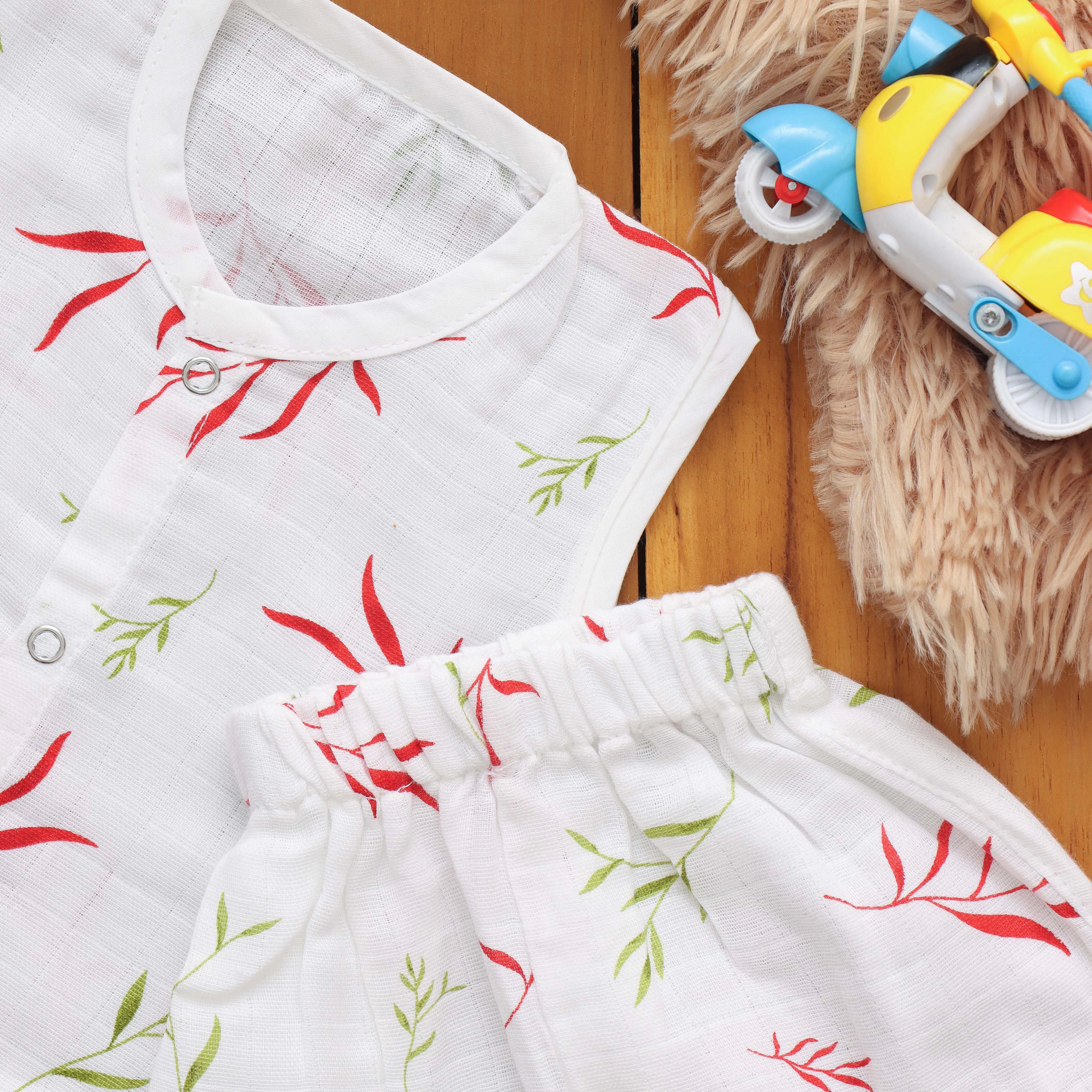 Playful Prints Muslin Jabla and Shorts Set – Perfect for Little Ones