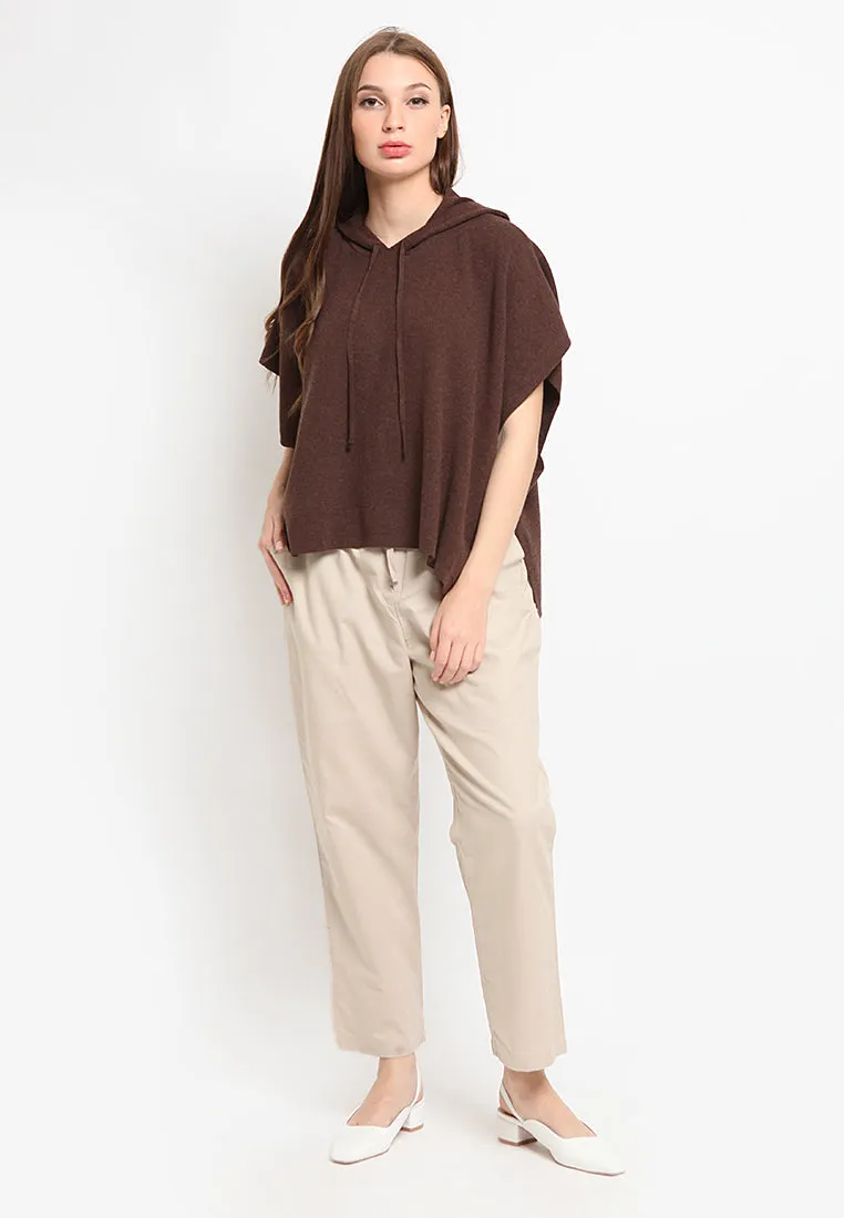 Poncho With Hoodie Sweater