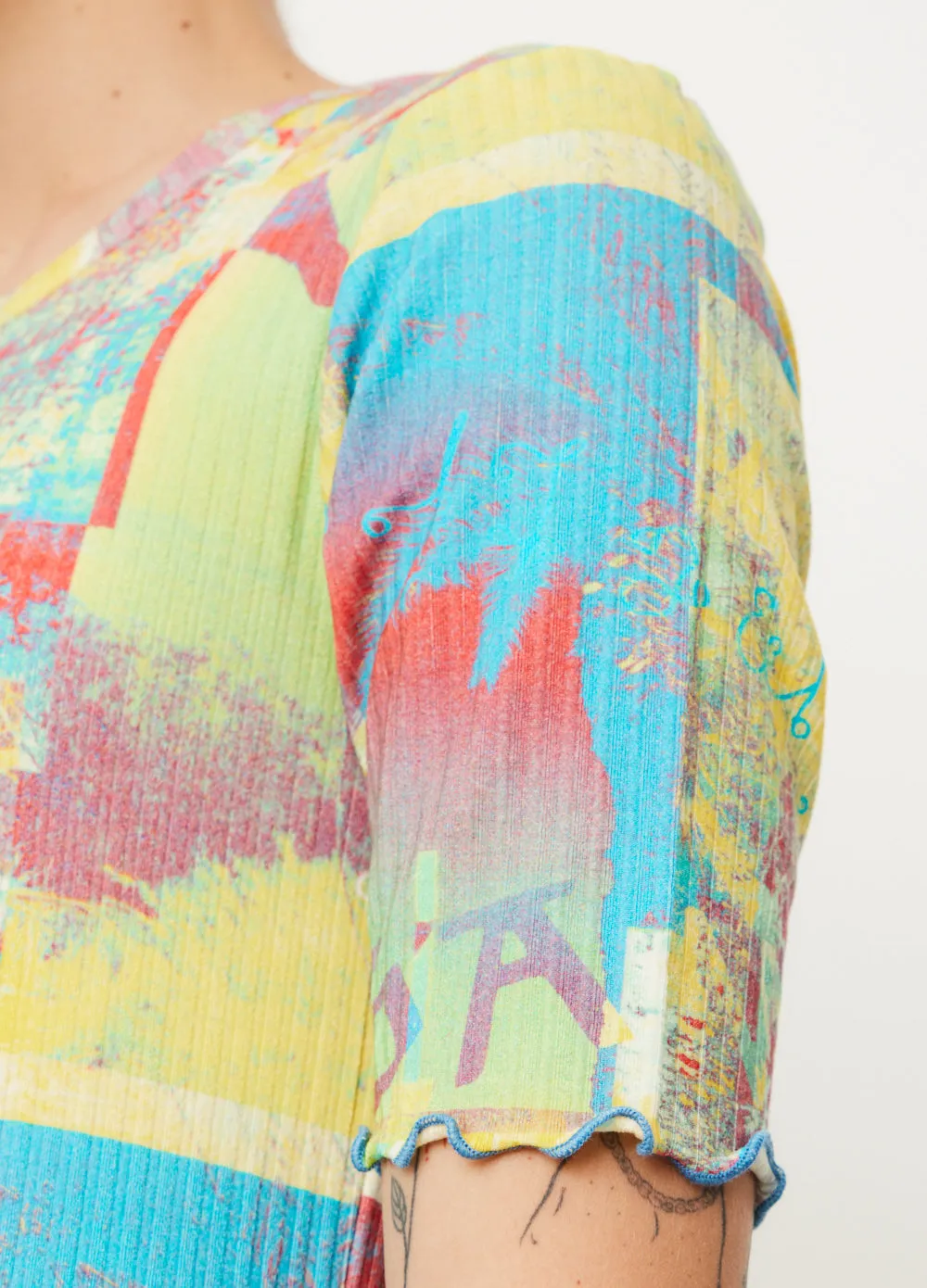 Printed Rib Jersey Maxi Dress