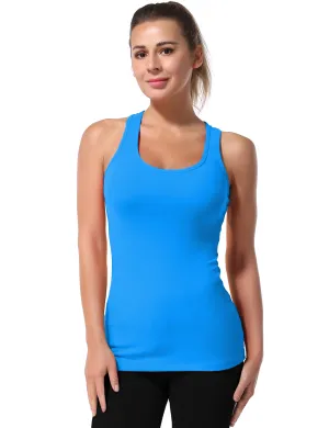 Racerback Athletic Tank Tops deepskyblue_Plus Size