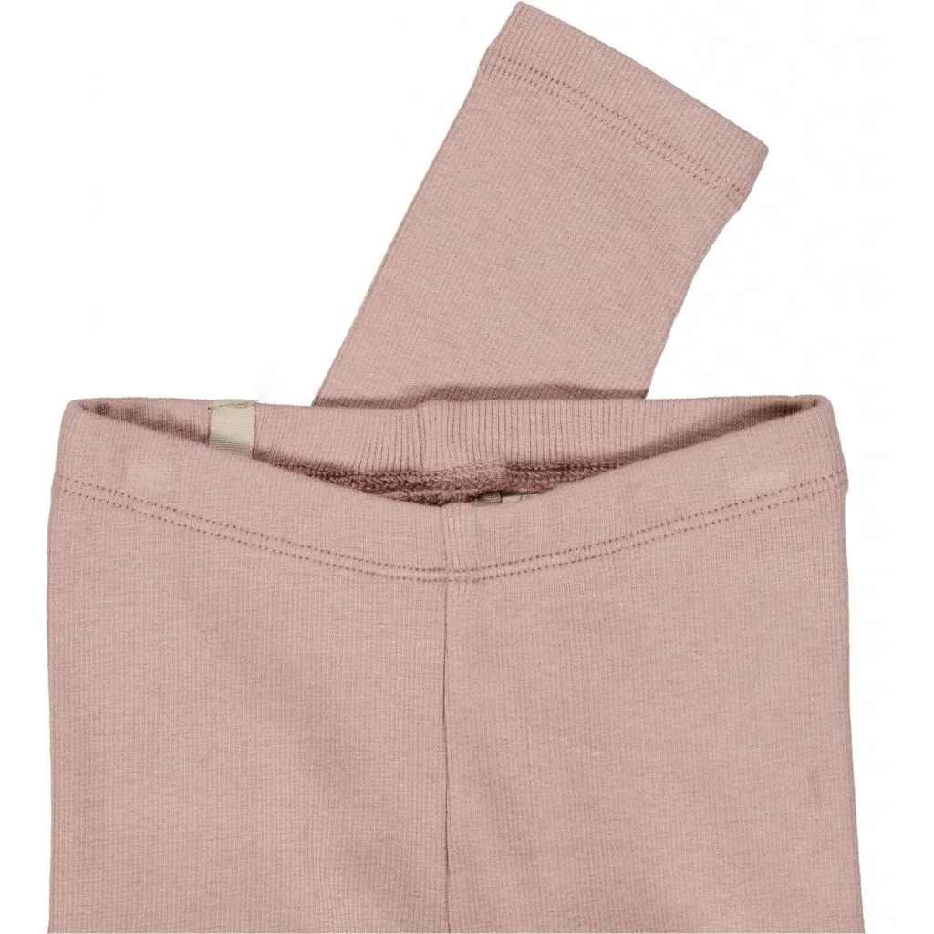 Rib Leggings - powder brown