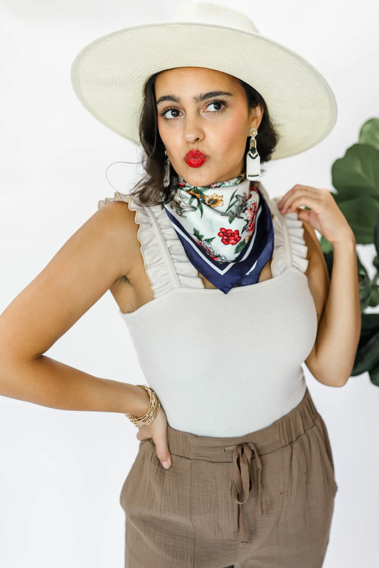 Romantic Style Ribbed Bodysuit In Eggshell