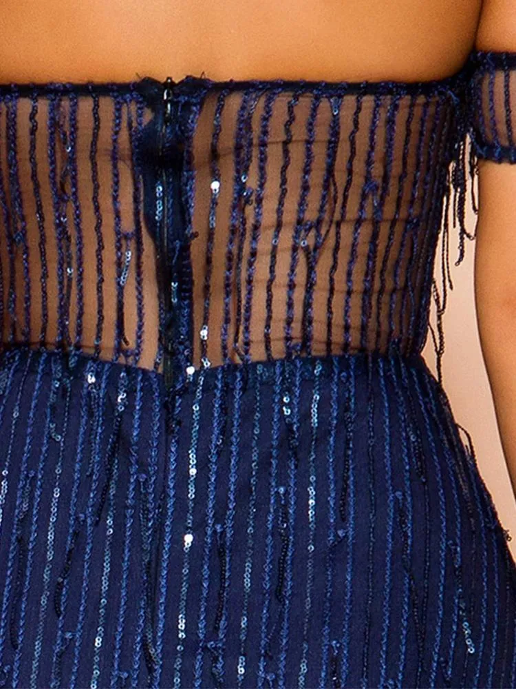 Royal Blue Sequin Ball Gown