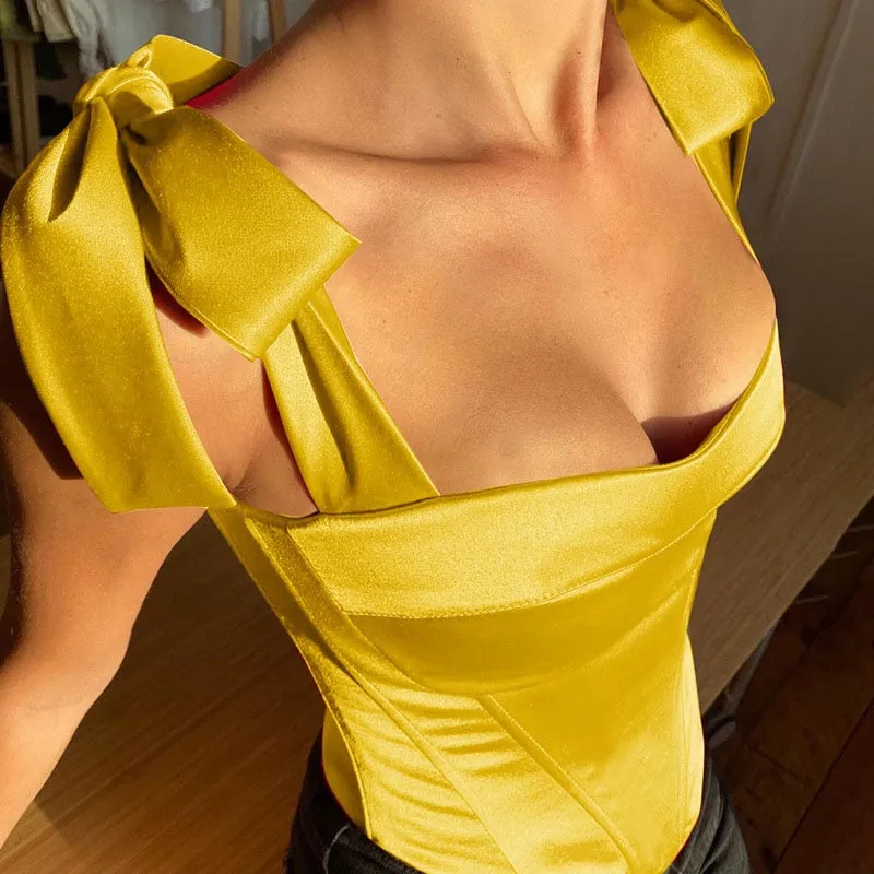Sexy Camis Tank Tube Tshirts Spring Solid Bandage Strap Crop Tops Tees Sleeveless Bodycon Slim Fit