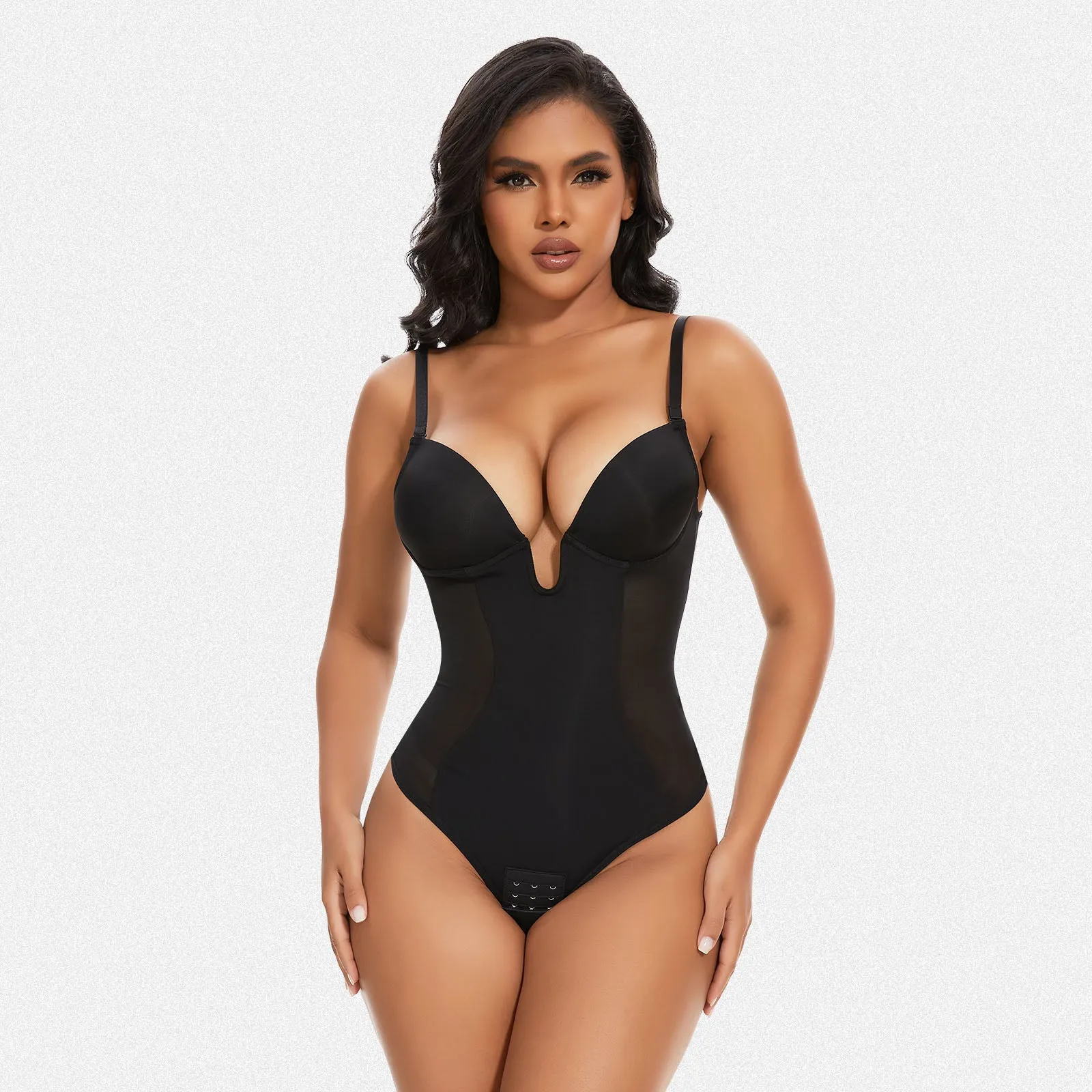 Shaperin Backless U Plunge Thong Shapewear Bodysuit