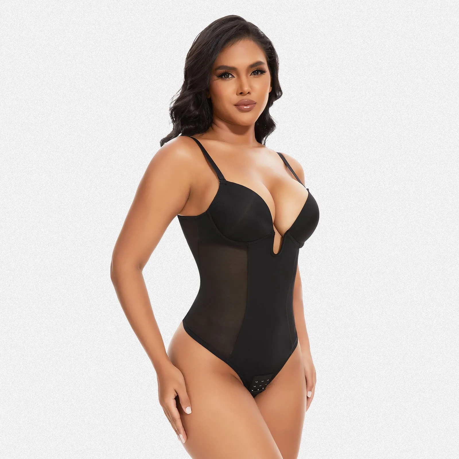 Shaperin Backless U Plunge Thong Shapewear Bodysuit