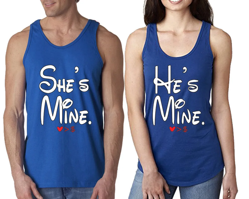 She's Mine & He's Mine Couple Matching Tank Tops – Comfortable & Stylish | Sold Separately in Unisex Sizes