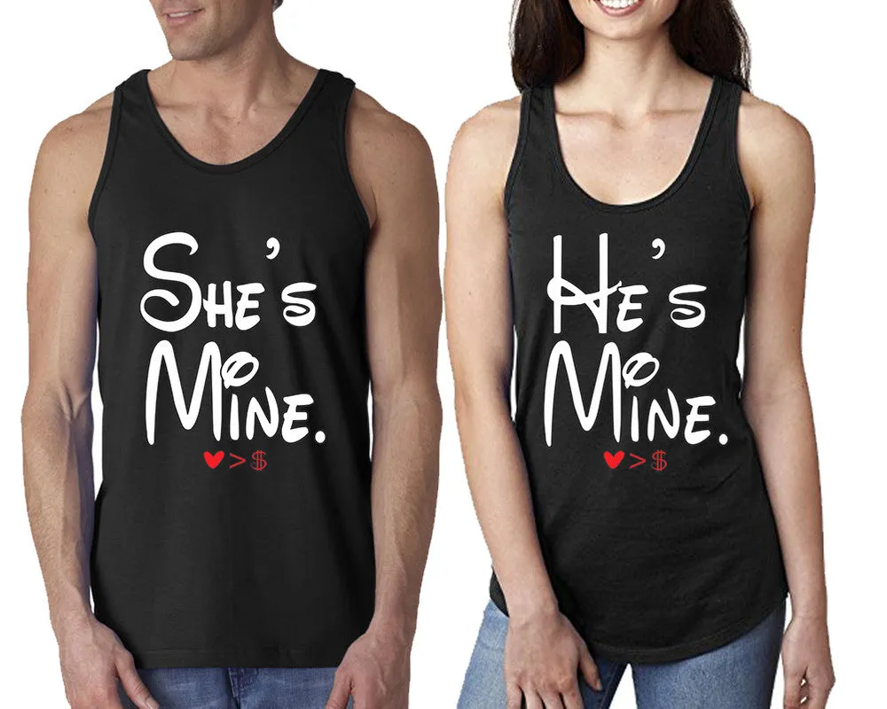 She's Mine & He's Mine Couple Matching Tank Tops – Comfortable & Stylish | Sold Separately in Unisex Sizes
