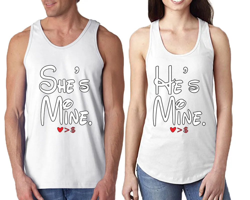 She's Mine & He's Mine Couple Matching Tank Tops – Comfortable & Stylish | Sold Separately in Unisex Sizes