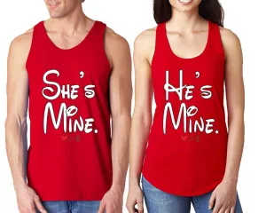 She's Mine & He's Mine Couple Matching Tank Tops – Comfortable & Stylish | Sold Separately in Unisex Sizes