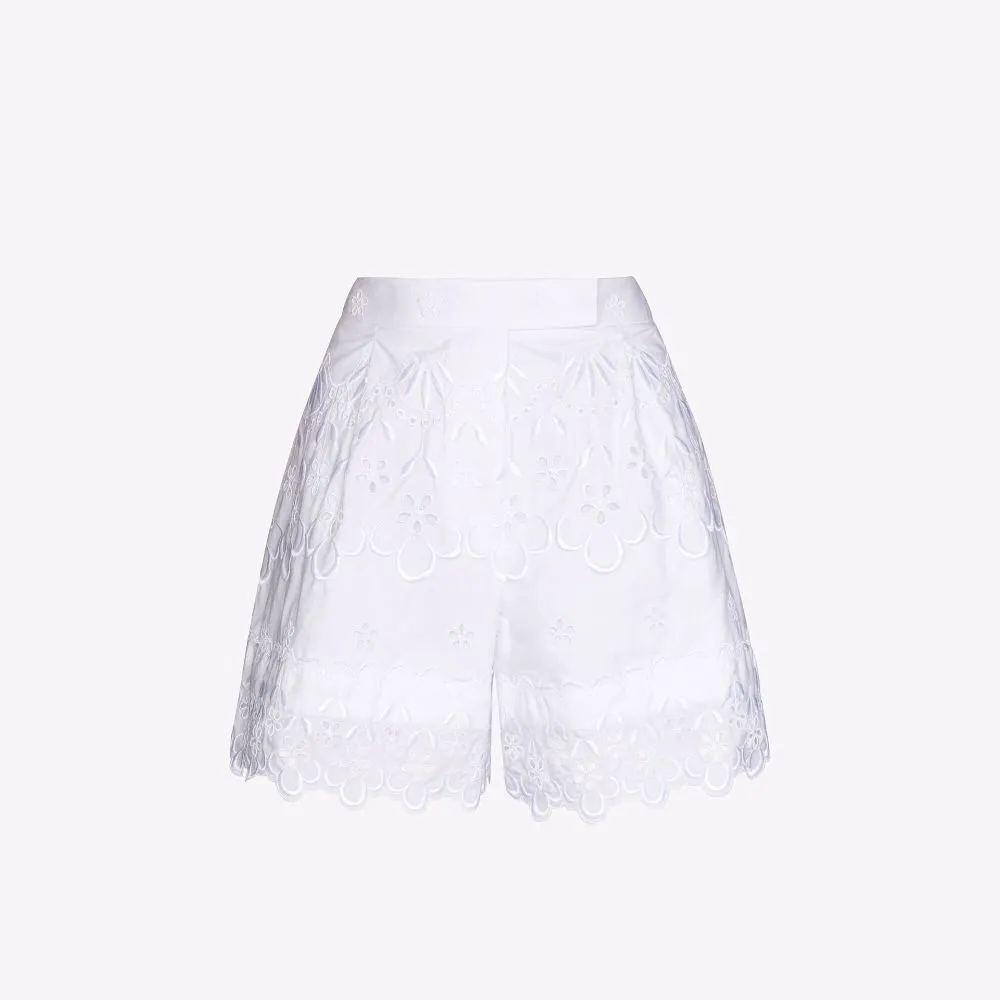 Shorts With Embroidered Trim