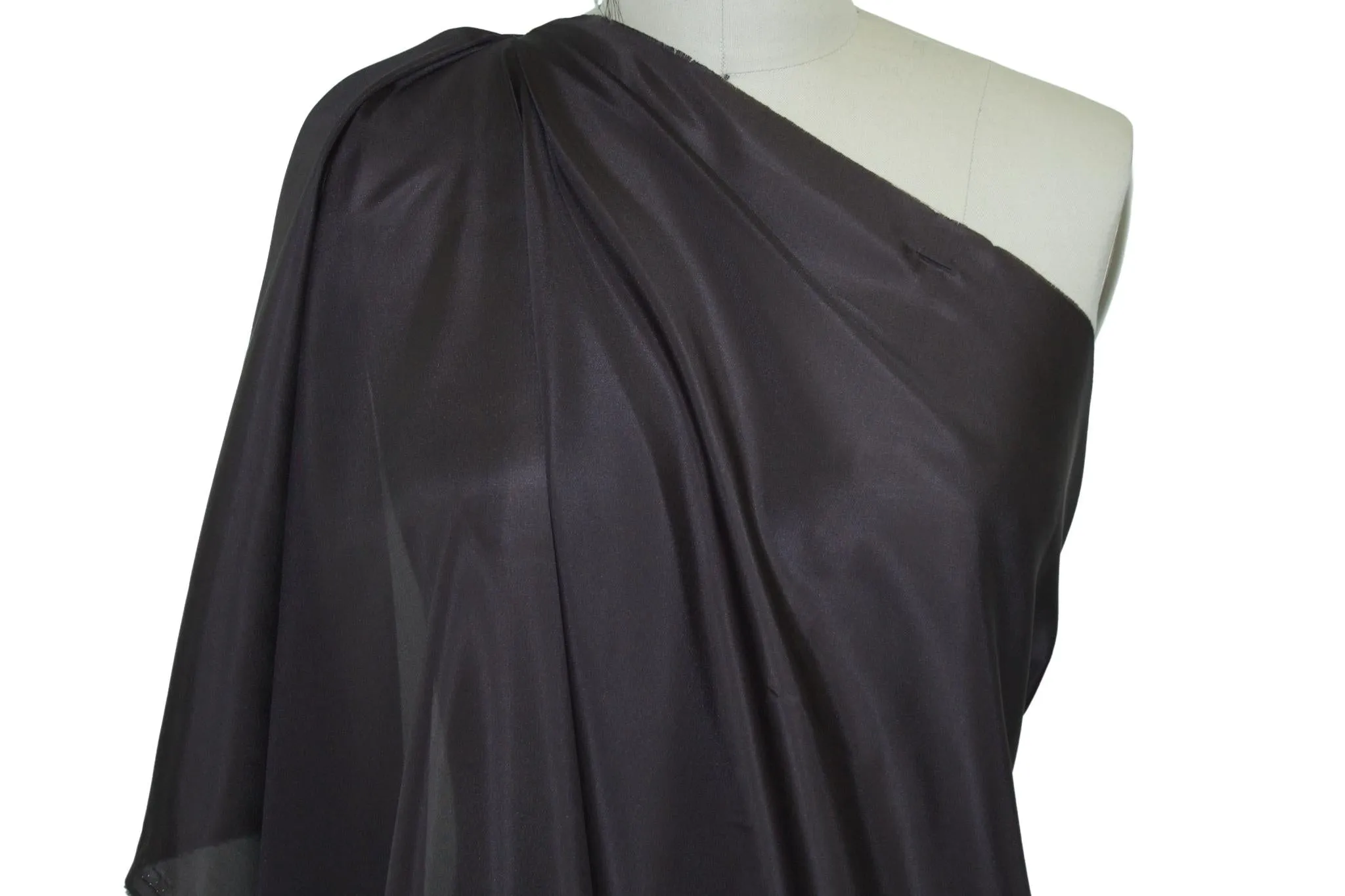Silk Habotai Lining - Midnight Brown