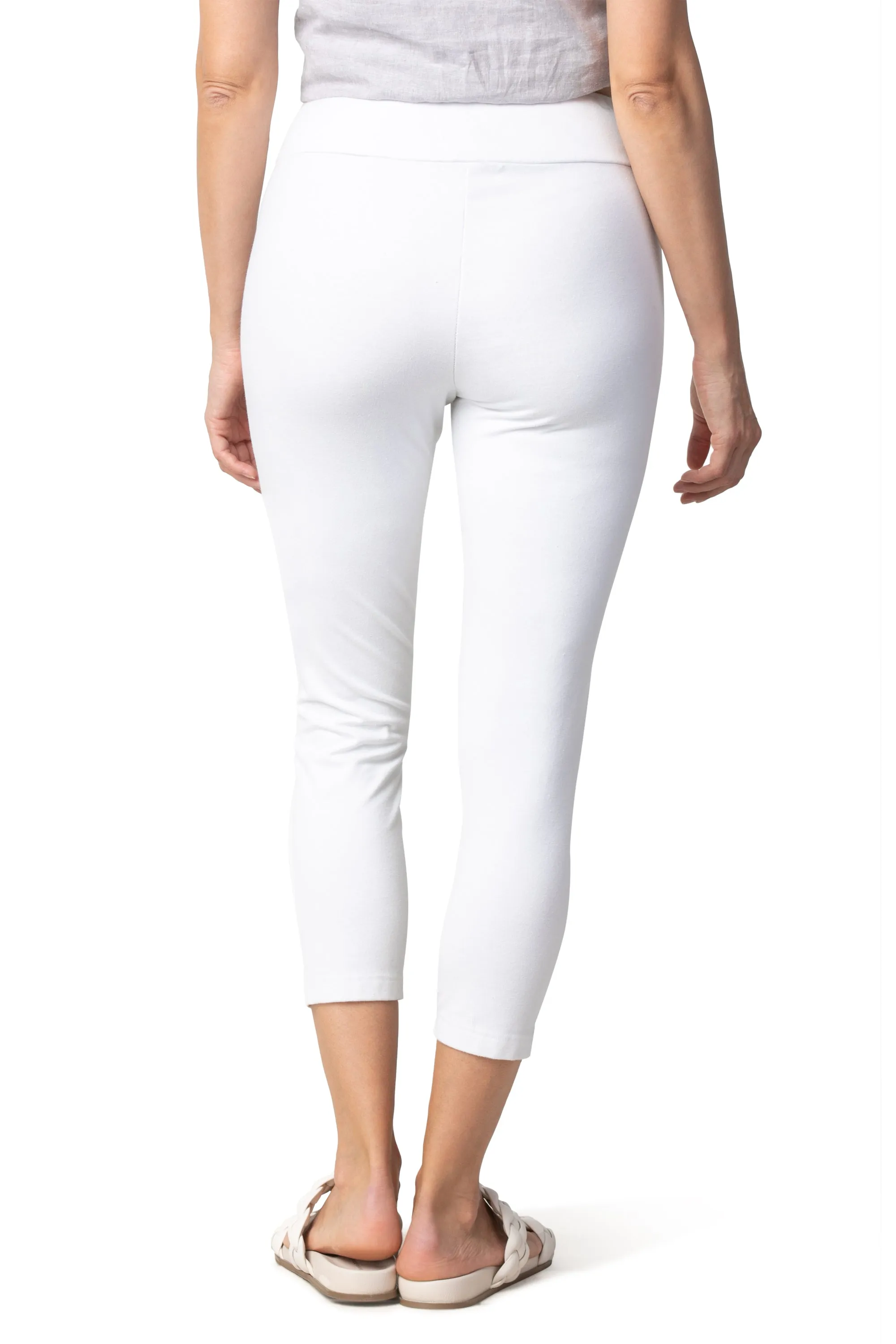 Stonewashed Denim Knit Capri