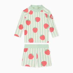 Strawberry Rashguard & Shorts Outfit