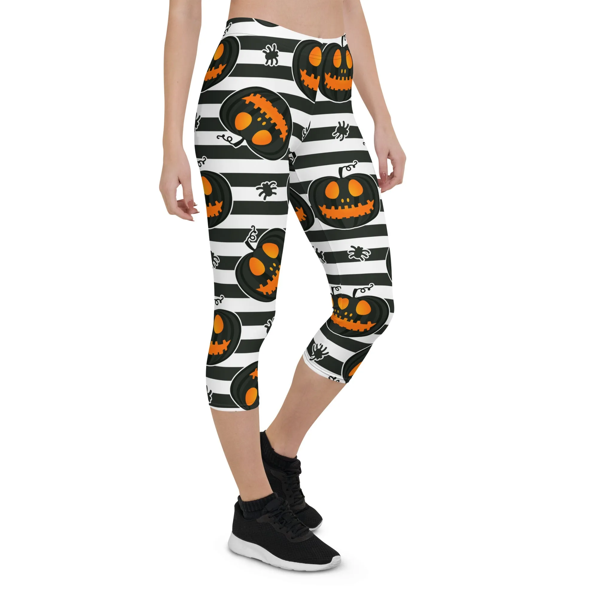 Striped Jack O'lanterns Capris