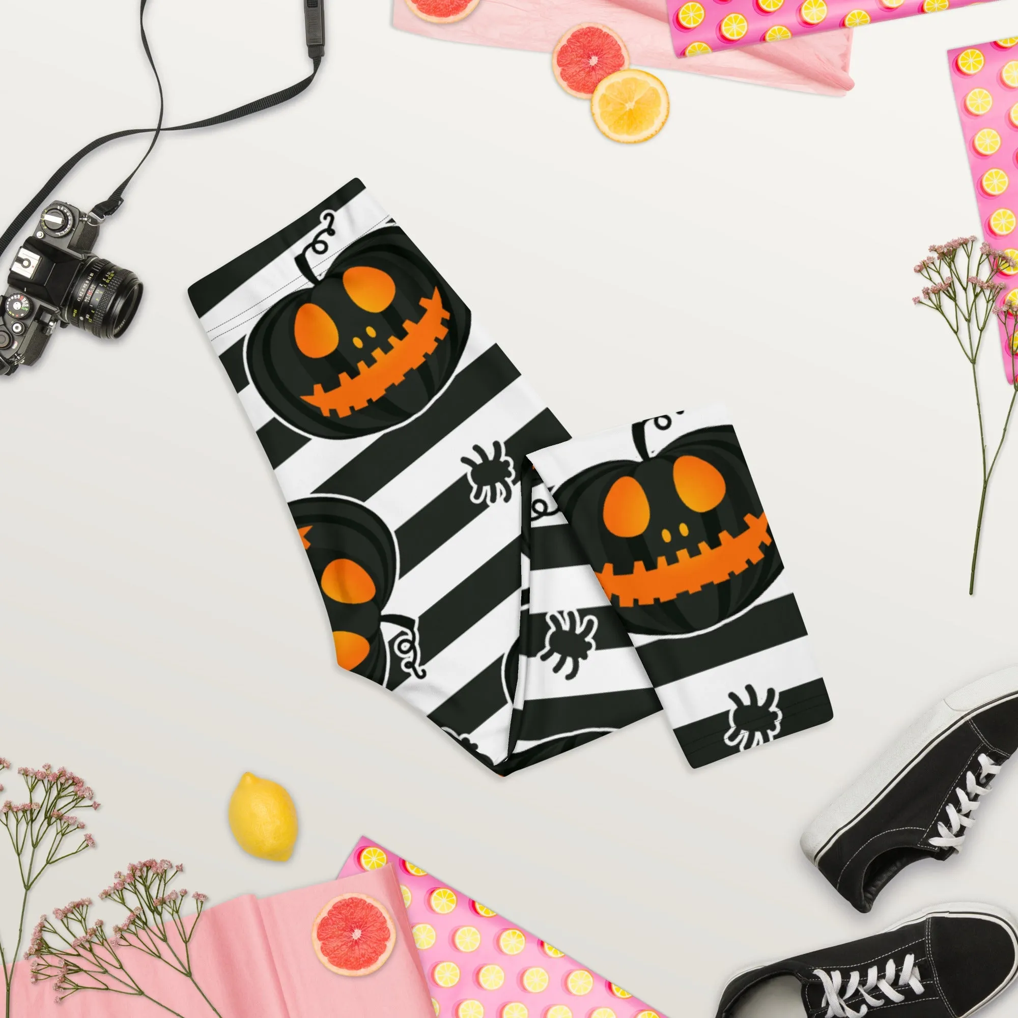 Striped Jack O'lanterns Capris