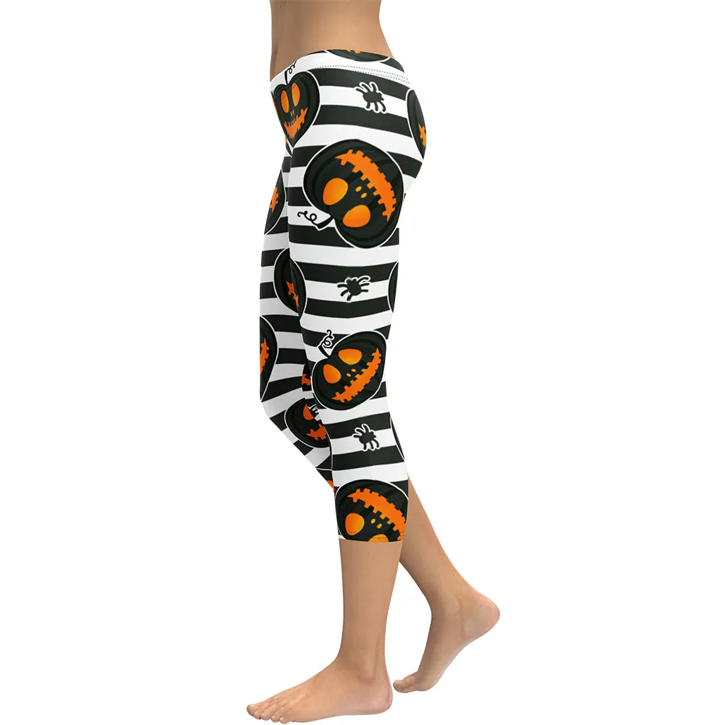 Striped Jack O'lanterns Capris