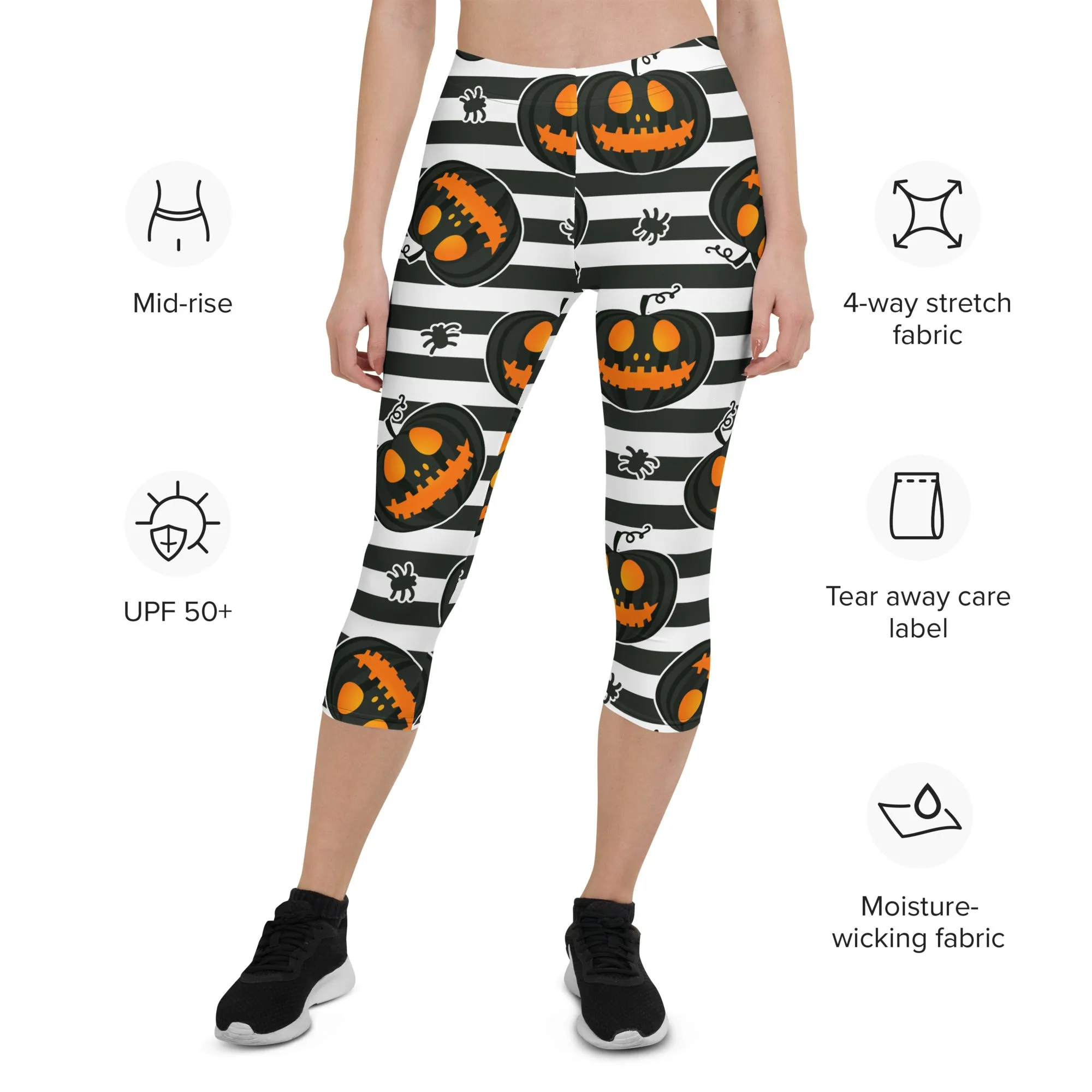 Striped Jack O'lanterns Capris