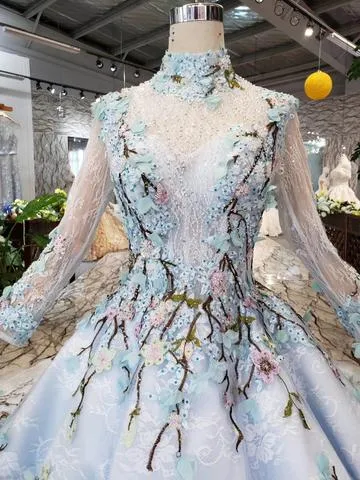 Stunning Light Blue Ball Gown Wedding Dresses, Quinceanera Dresses PFW0362