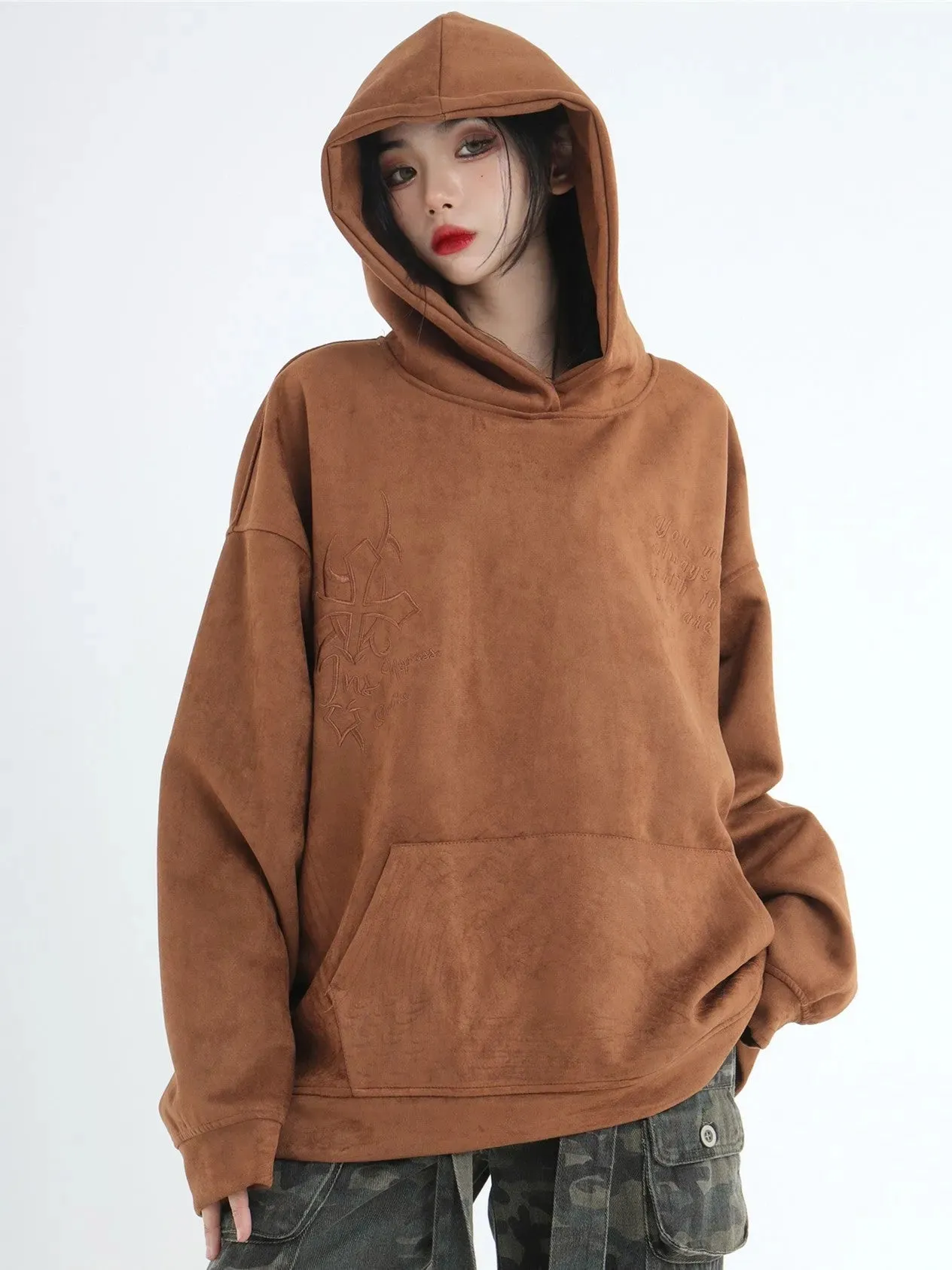 Suede Cross Hoodie