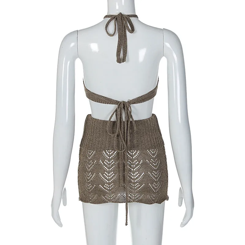 Summer Elegance Backless Bandeau Fitted Midi Dress