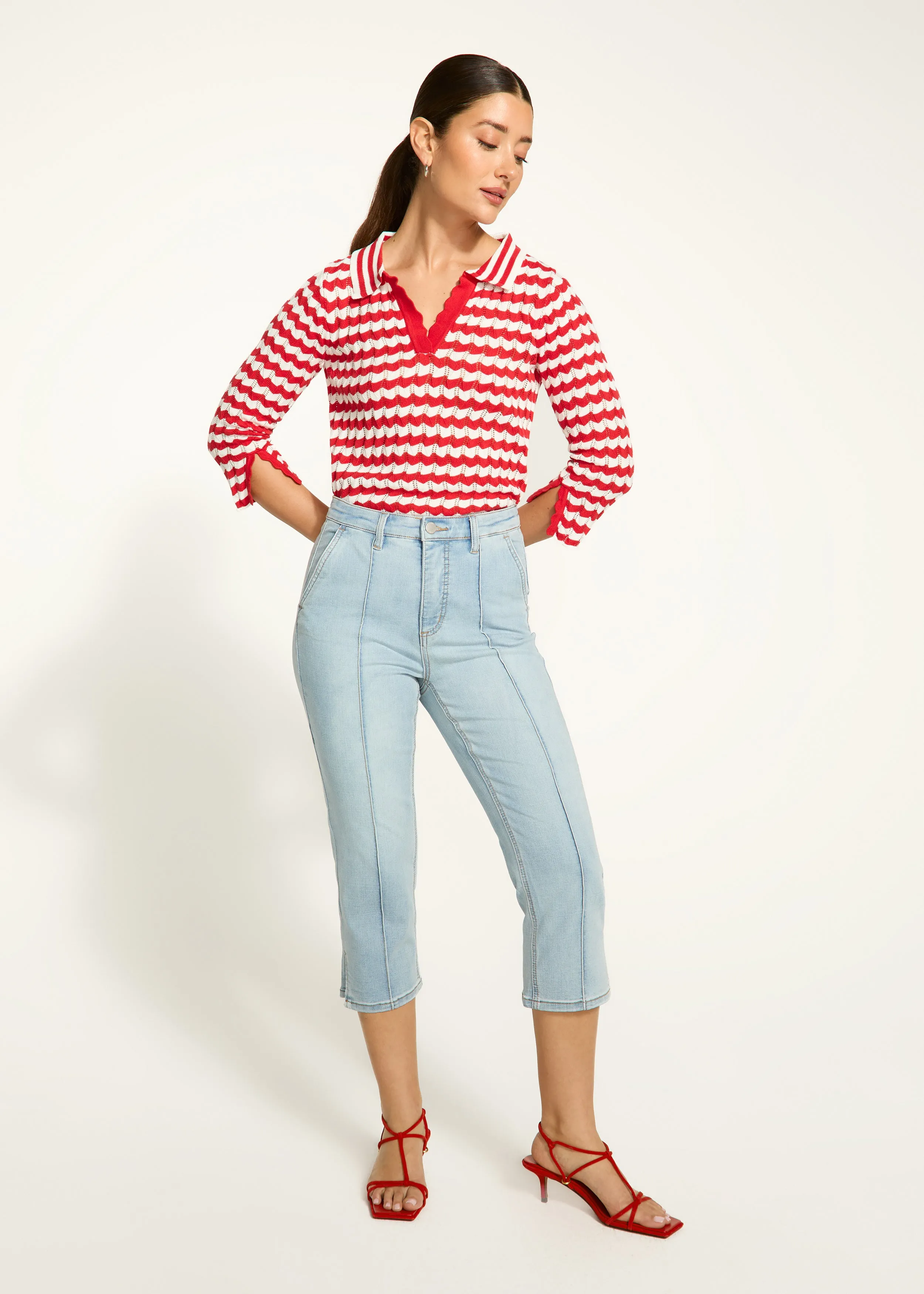 Suzanne Capri Denim, Pale Wash