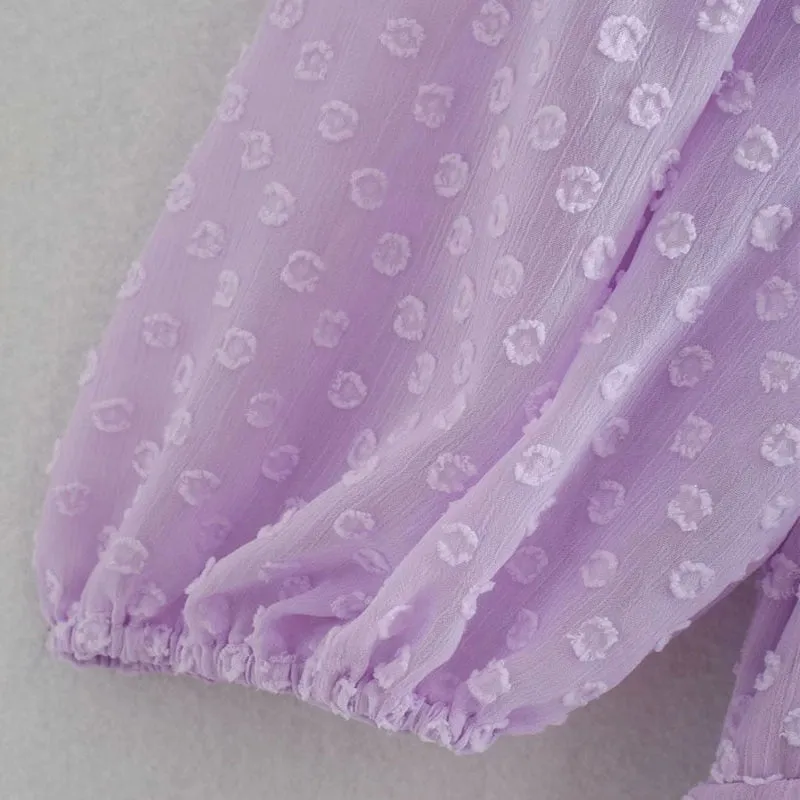 TIED DOT CHIFFON MIDI DRESS