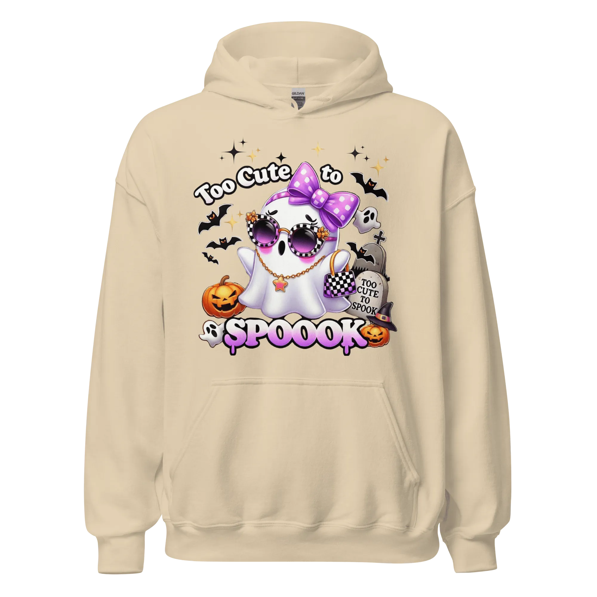 Too Cute To Spook - Halloween Hoodie - Fun Ghost Halloween Hoodie