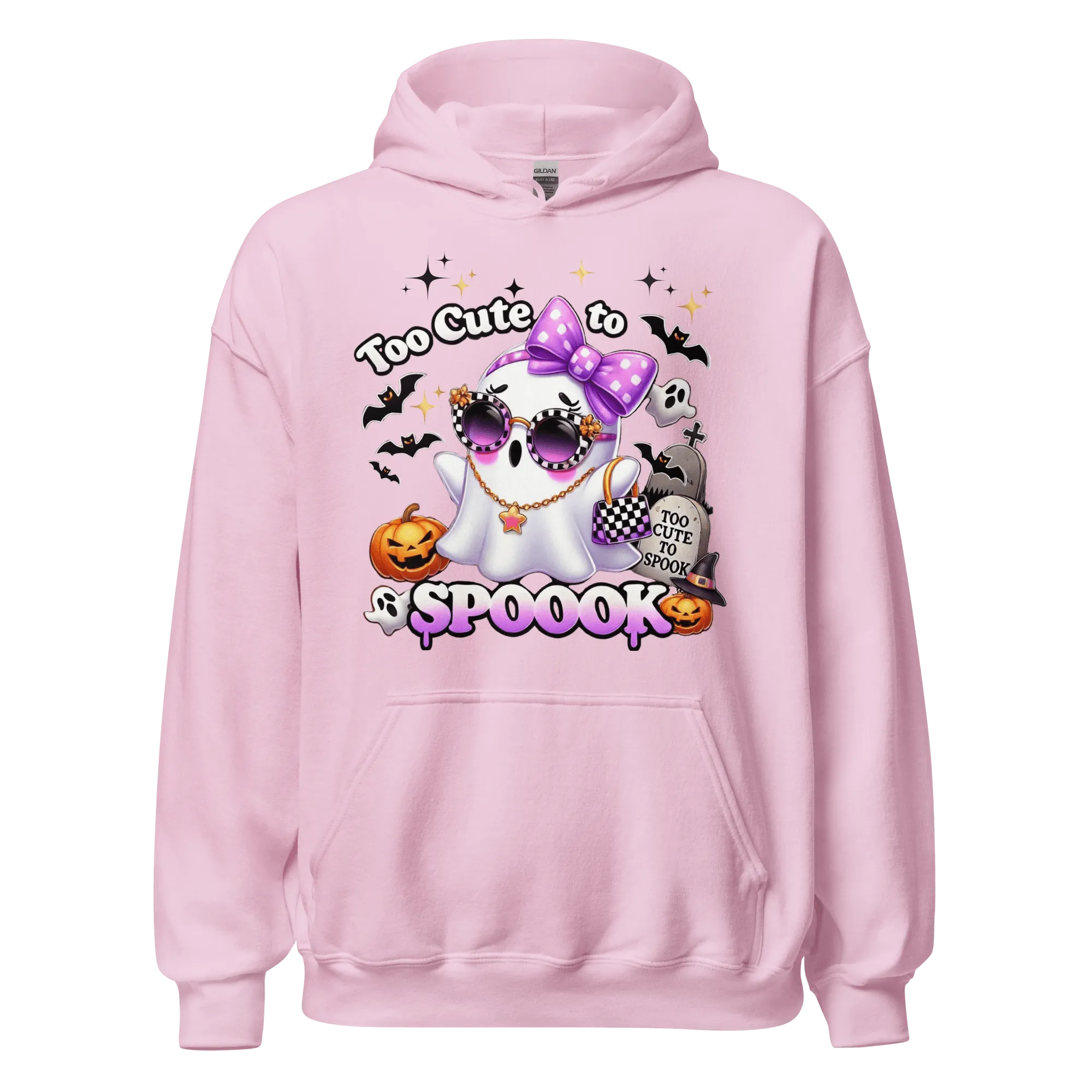 Too Cute To Spook - Halloween Hoodie - Fun Ghost Halloween Hoodie