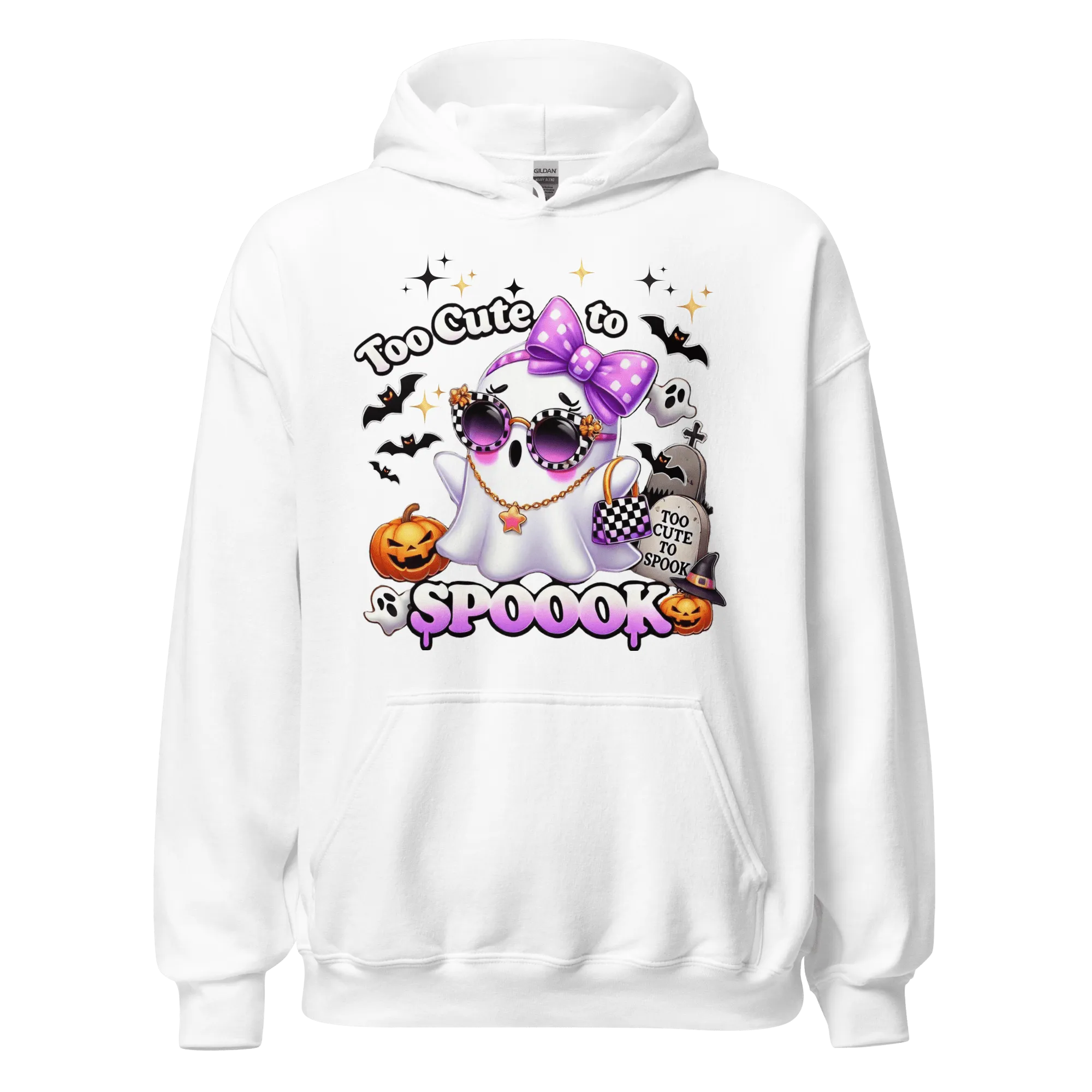 Too Cute To Spook - Halloween Hoodie - Fun Ghost Halloween Hoodie