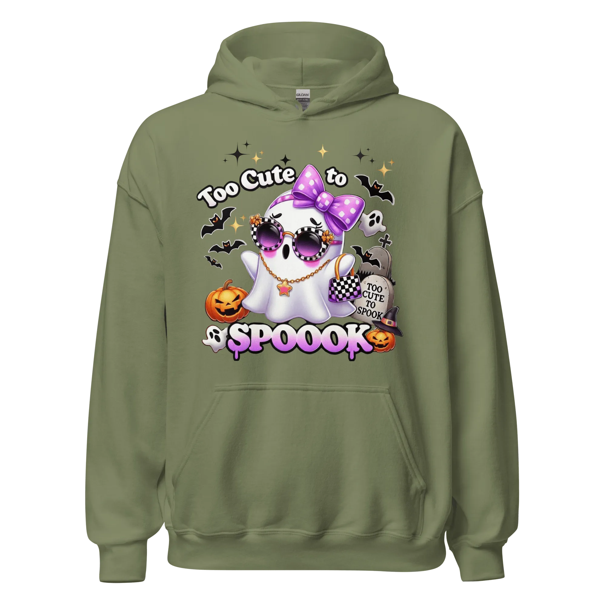 Too Cute To Spook - Halloween Hoodie - Fun Ghost Halloween Hoodie