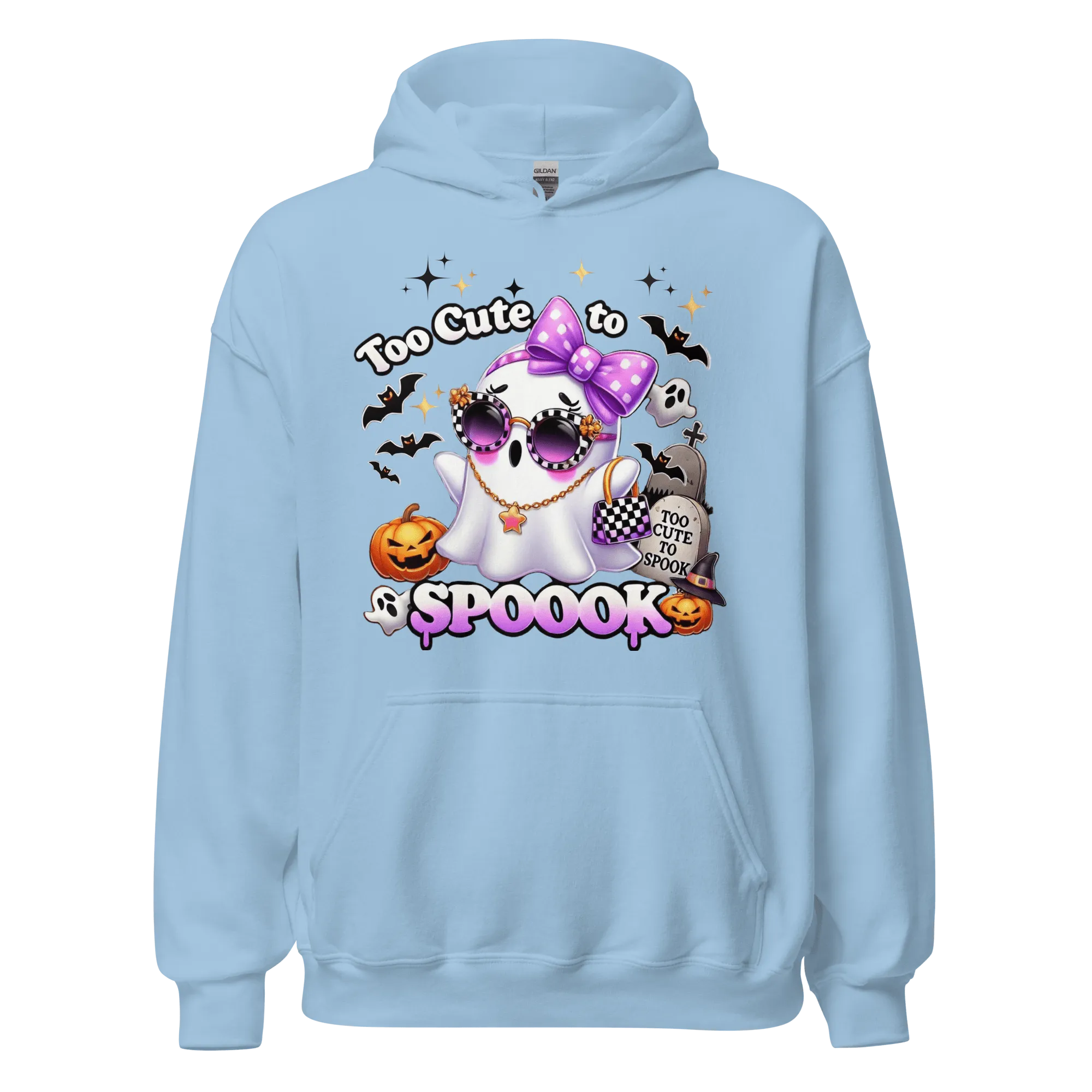 Too Cute To Spook - Halloween Hoodie - Fun Ghost Halloween Hoodie