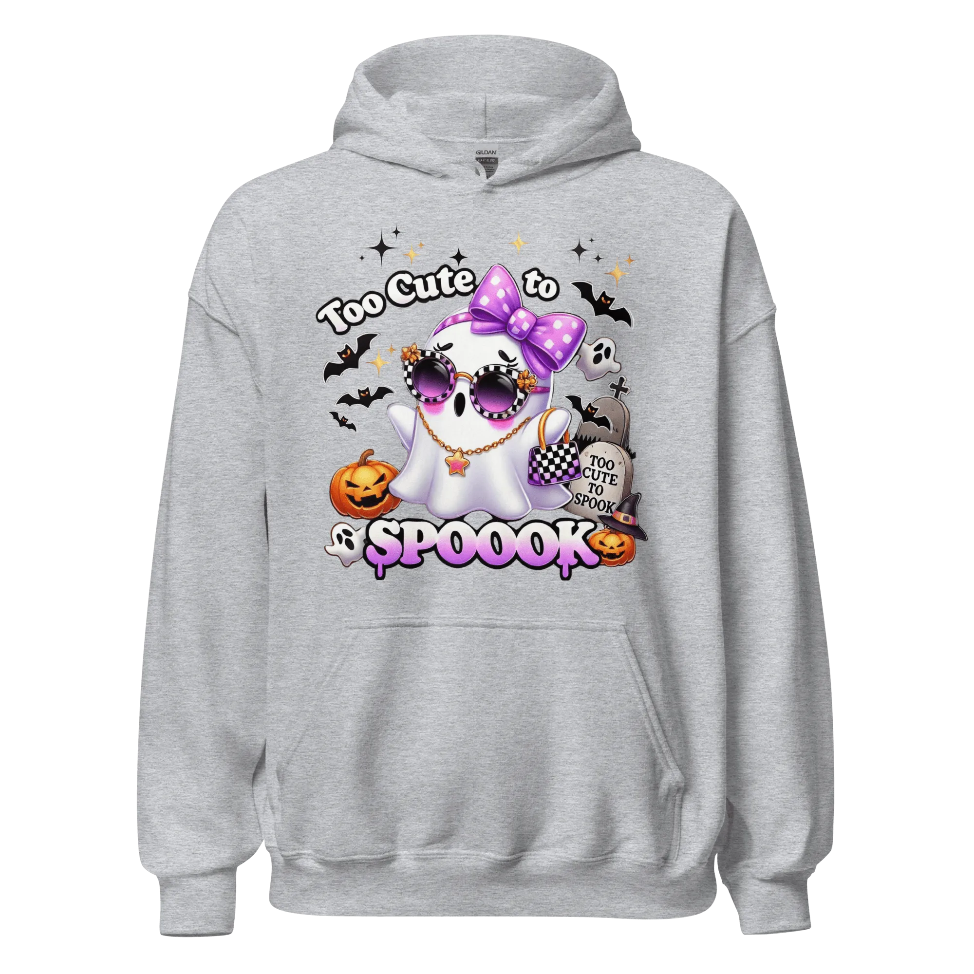 Too Cute To Spook - Halloween Hoodie - Fun Ghost Halloween Hoodie